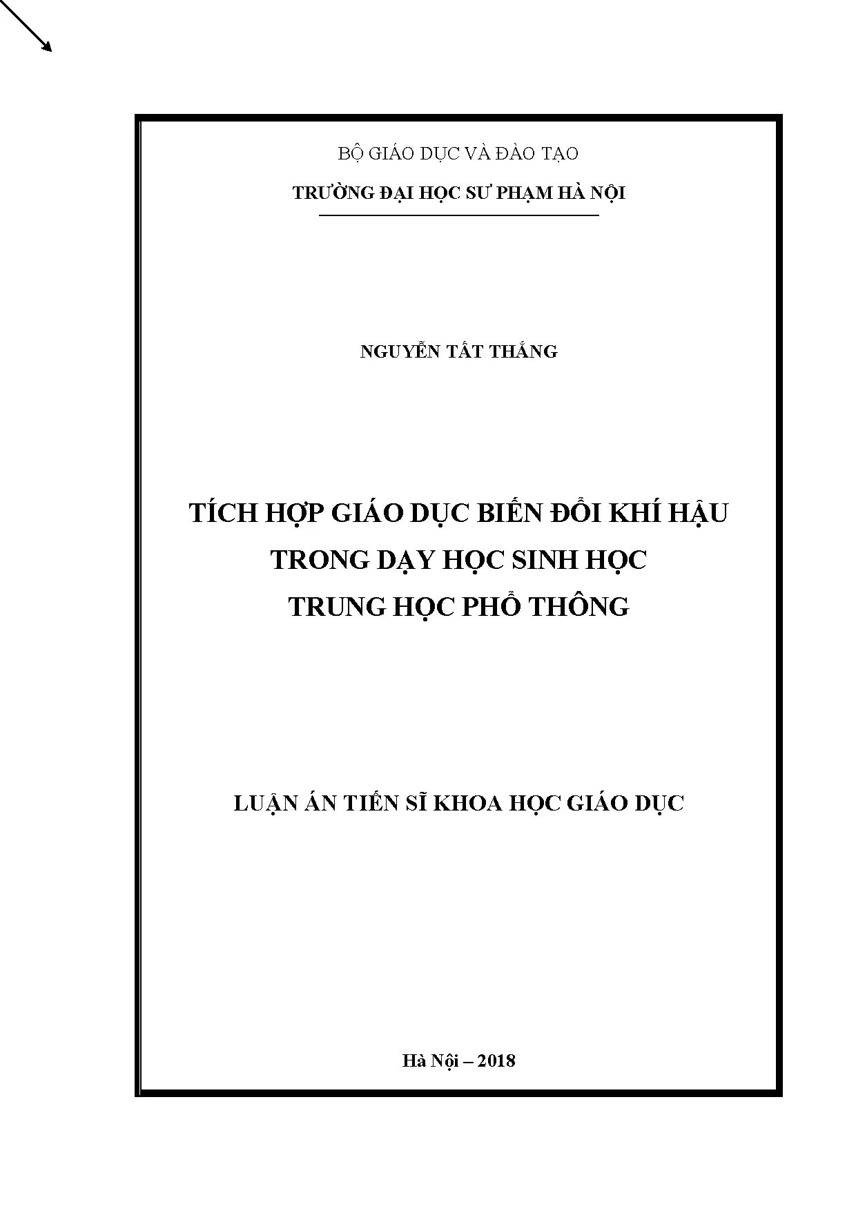 Tích hợp Giáo dục Biến đổi Khí hậu trong Dạy học Sinh học THPT