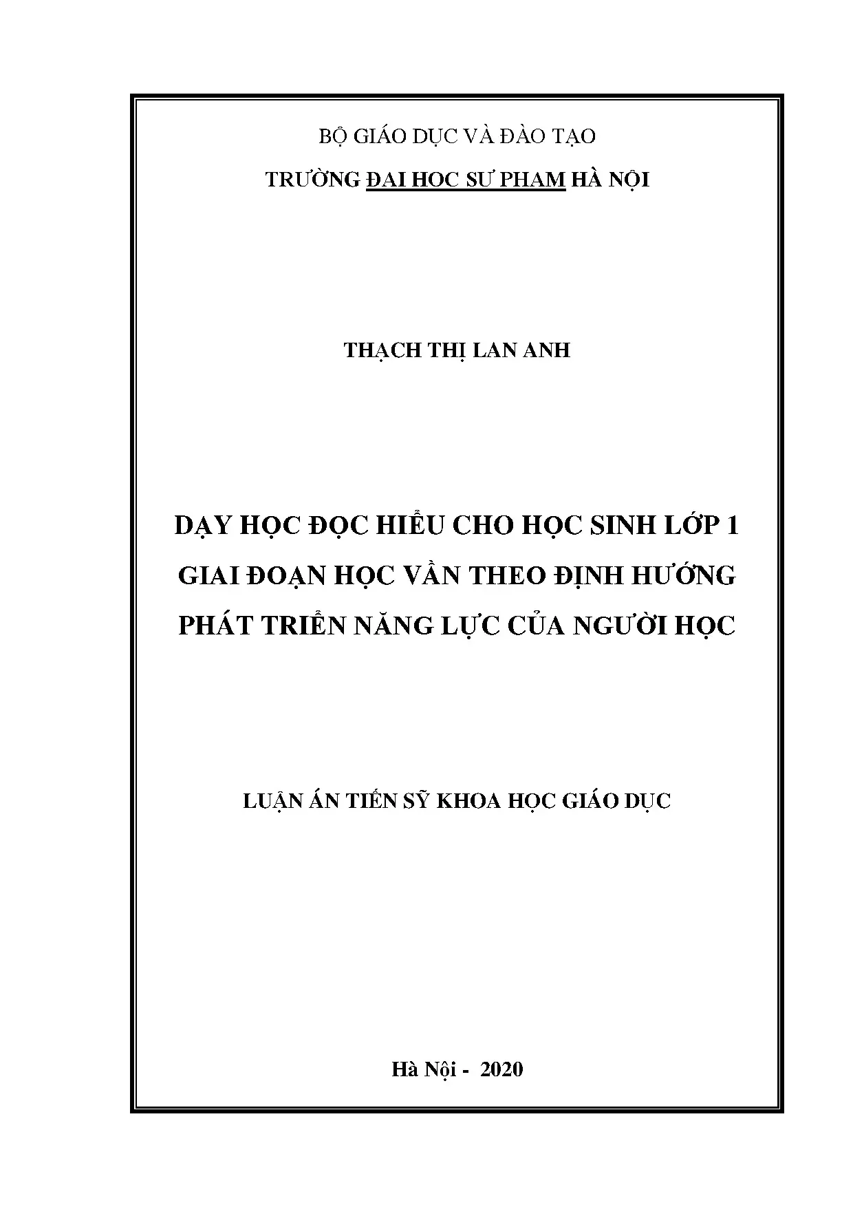 Dạy đọc hiểu lớp 1 giai đoạn học vần theo năng lực