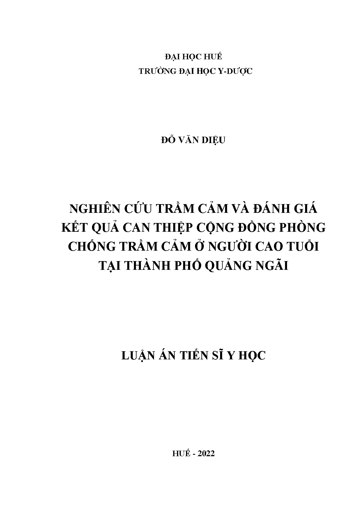 Nghiên cứu trầm cảm can thiệp cộng đồng phòng chống ở người cao tuổi