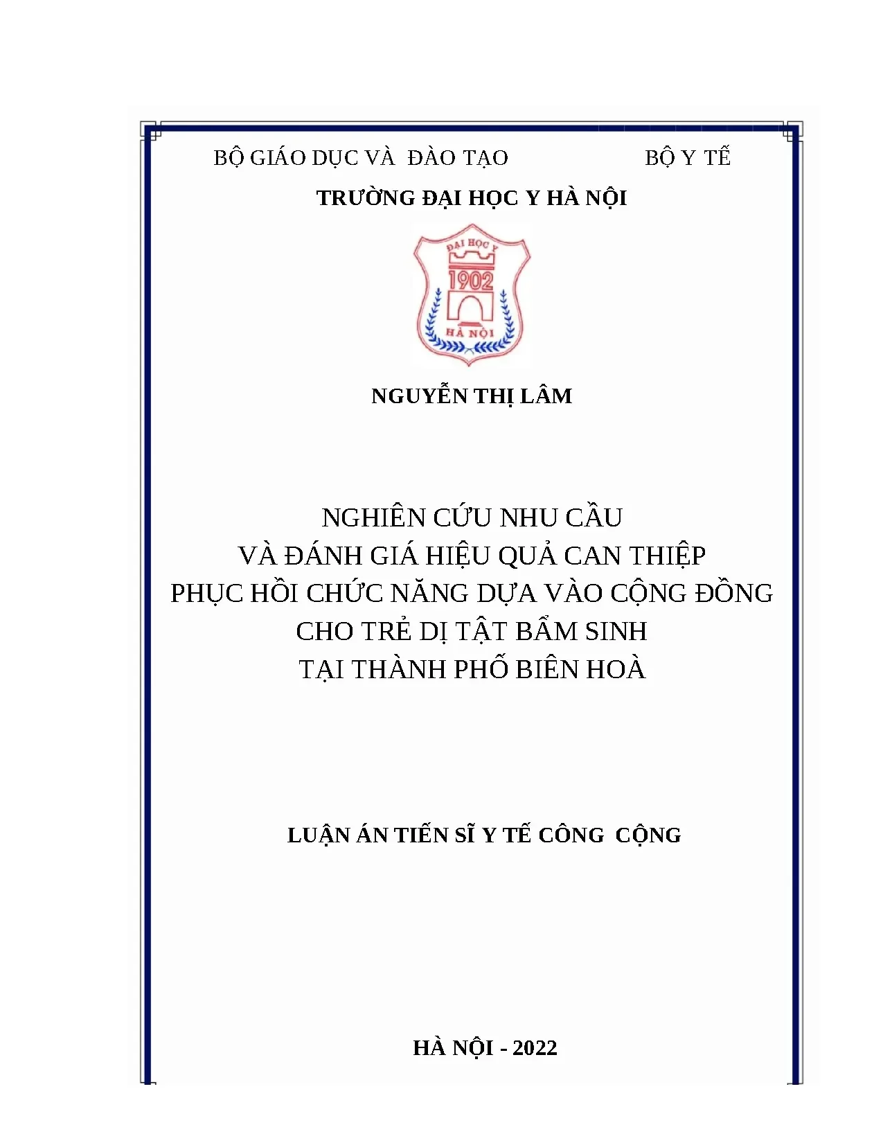 Nghiên cứu nhu cầu can thiệp phục hồi chức năng trẻ dị tật bẩm sinh