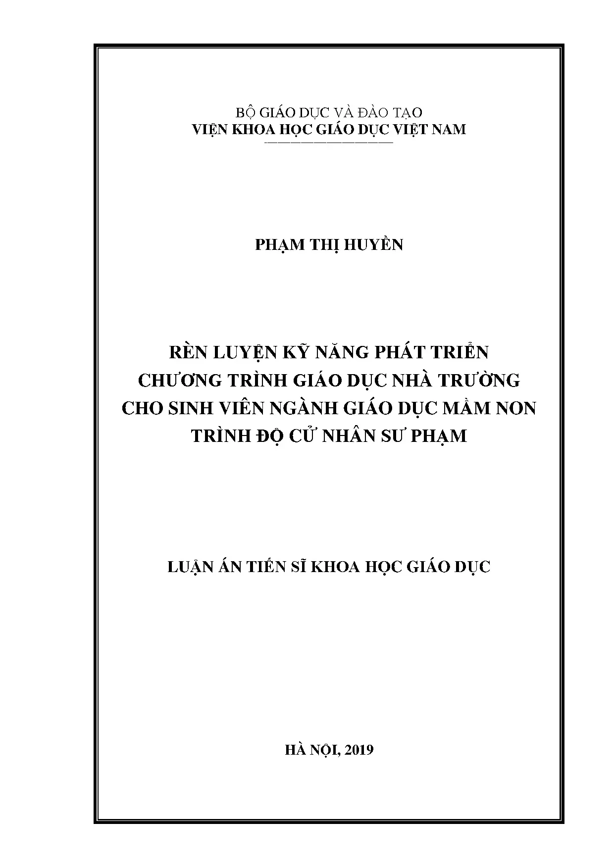 Rèn luyện kỹ năng phát triển chương trình GD mầm non cho SV sư phạm