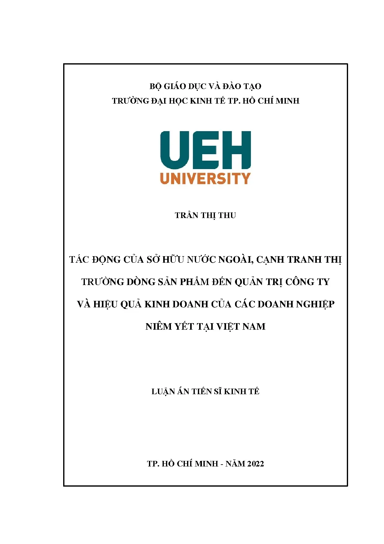 Tác động sở hữu nước ngoài đến quản trị và hiệu quả doanh nghiệp niêm yết