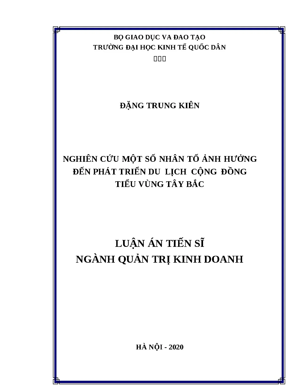Nghiên cứu nhân tố ảnh hưởng phát triển du lịch cộng đồng Tây Bắc