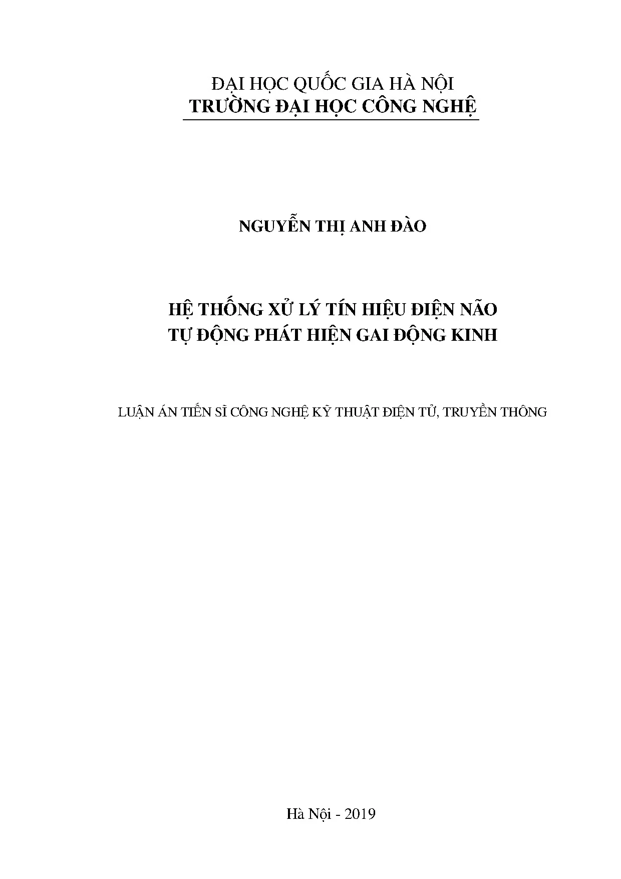 Hệ thống xử lý tín hiệu điện não tự động phát hiện gai động kinh