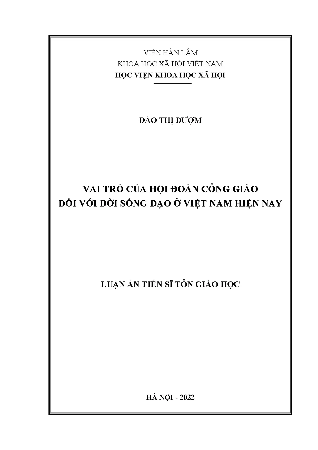 Vai trò hội đoàn Công giáo đối với đời sống đạo Việt Nam hiện nay