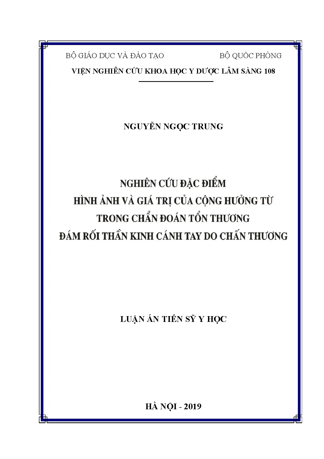 Cộng hưởng từ chẩn đoán tổn thương đám rối thần kinh cánh tay
