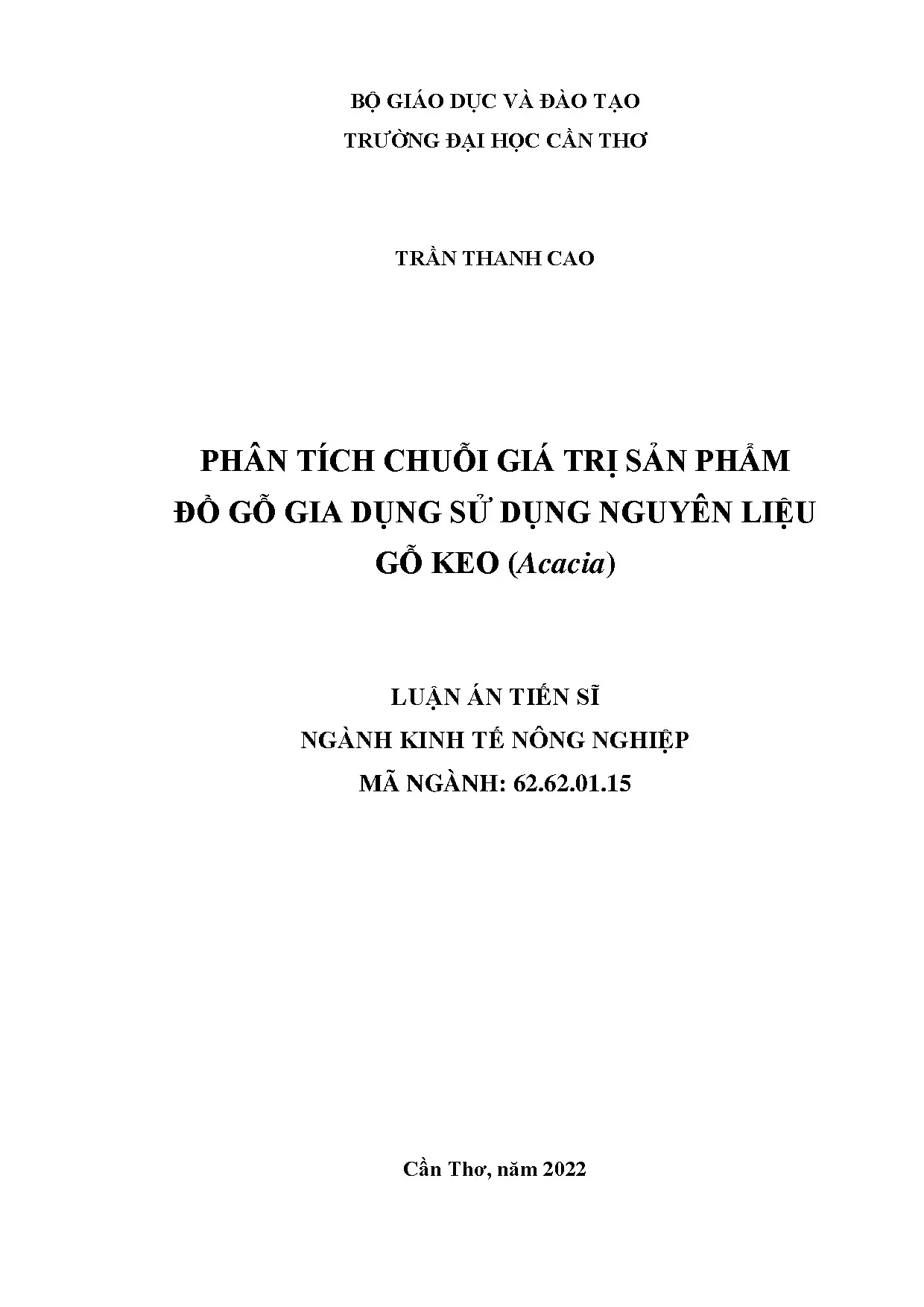 Phân tích chuỗi giá trị đồ gỗ keo Acacia bền vững