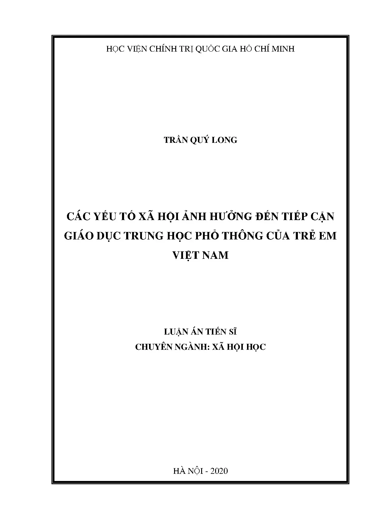 Yếu tố xã hội ảnh hưởng đến tiếp cận giáo dục THPT trẻ em Việt Nam