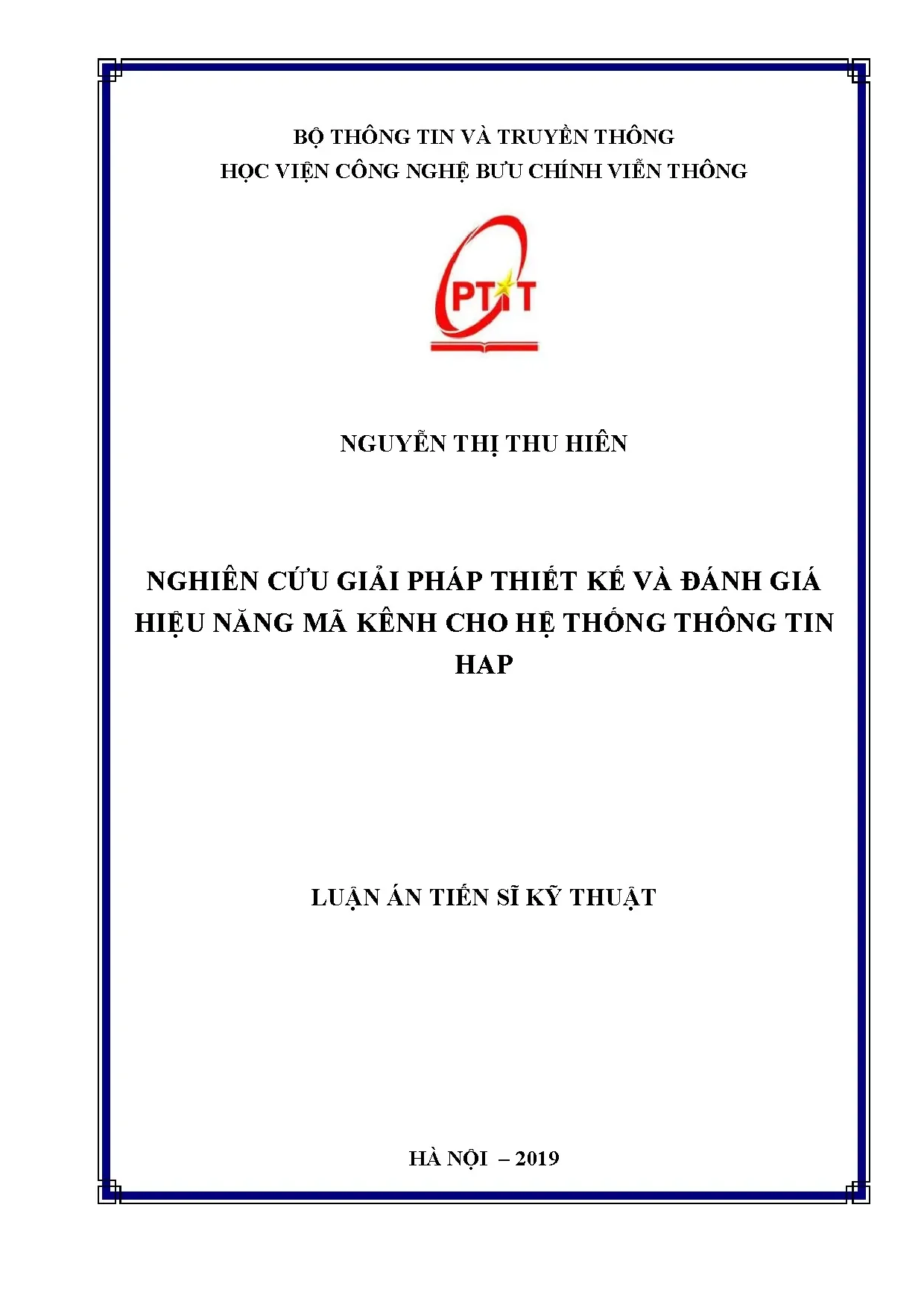 Luận án tiến sĩ thiết kế mã kênh hiệu năng cho hệ thống HAP