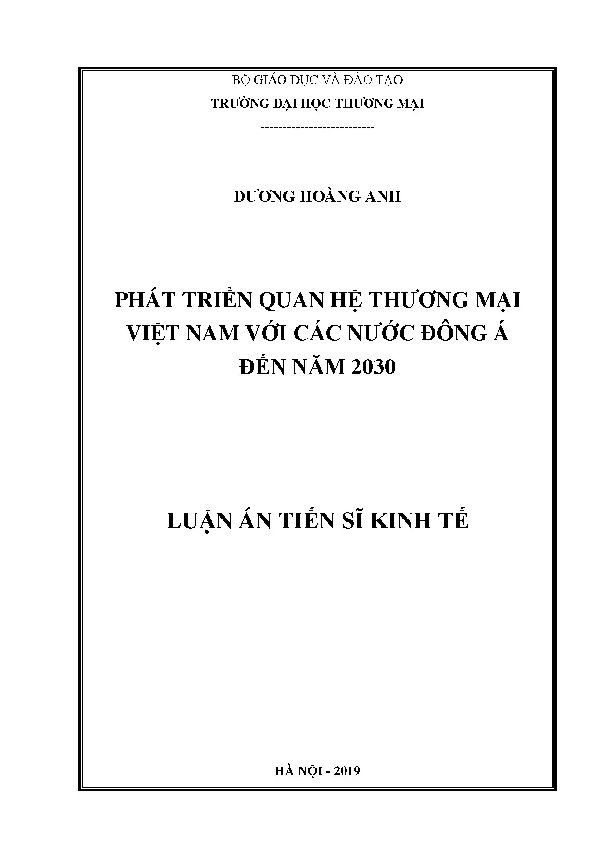 Quan hệ thương mại Việt Nam - Đông Á đến 2030