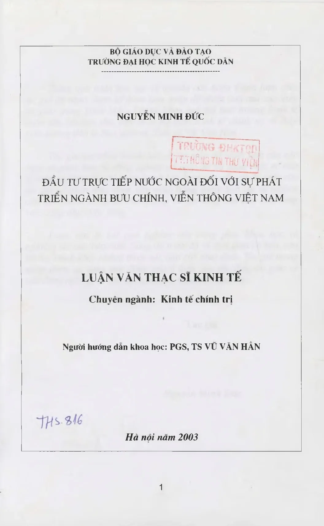 FDI và phát triển ngành bưu chính viễn thông Việt Nam