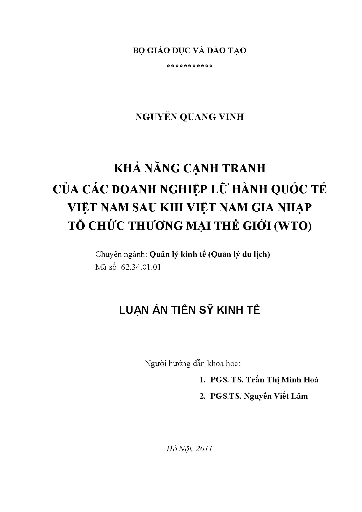 Khả năng cạnh tranh doanh nghiệp lữ hành quốc tế Việt Nam sau WTO