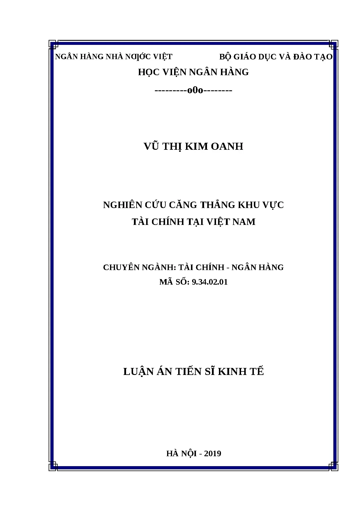 Nghiên cứu căng thẳng khu vực tài chính tại Việt Nam 2005-2017