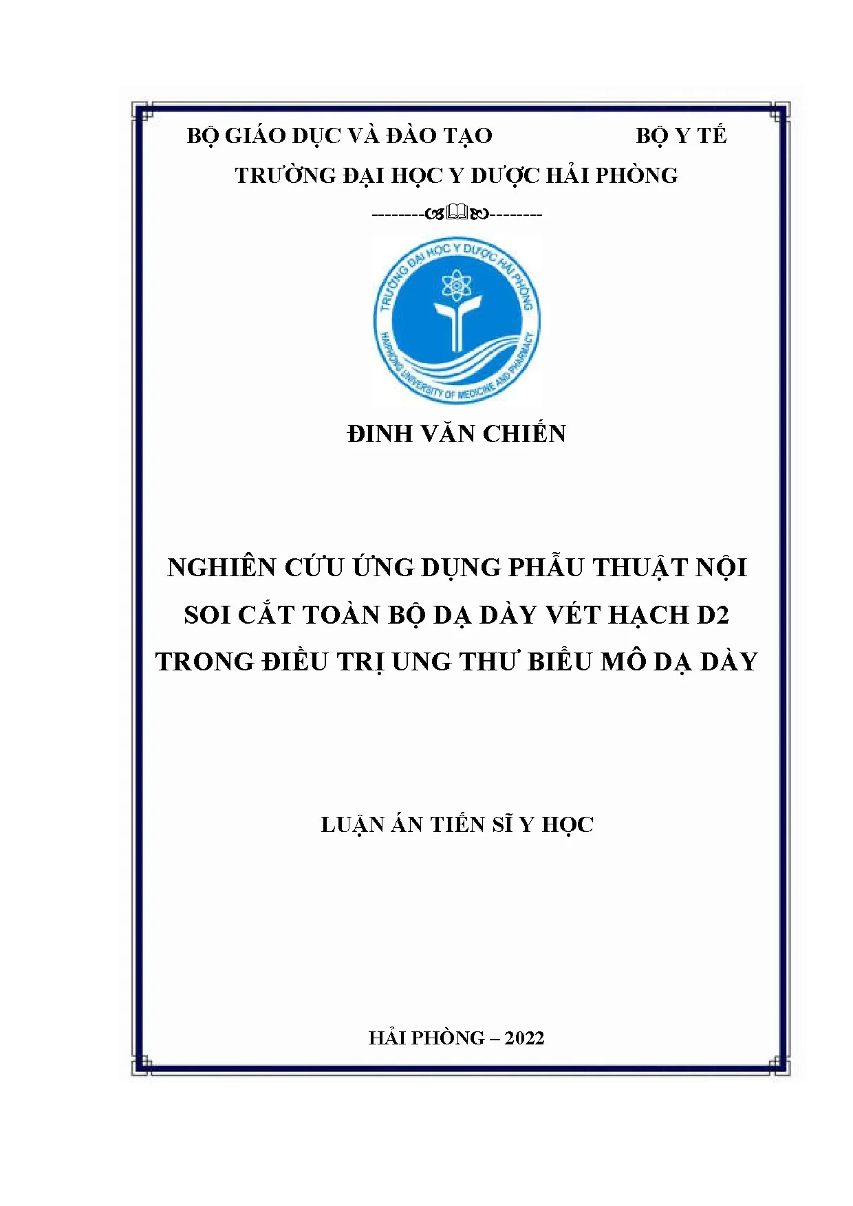 Phẫu thuật nội soi cắt dạ dày vét hạch D2 điều trị ung thư