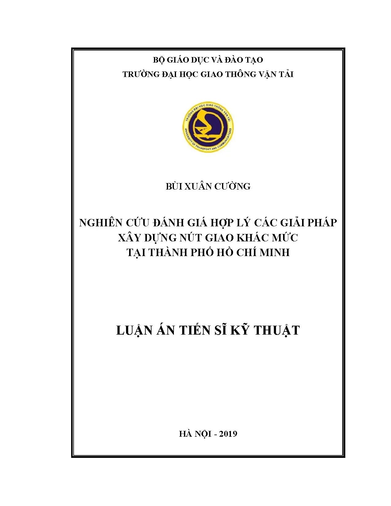 Đánh giá giải pháp xây dựng nút giao khác mức tại TP. Hồ Chí Minh