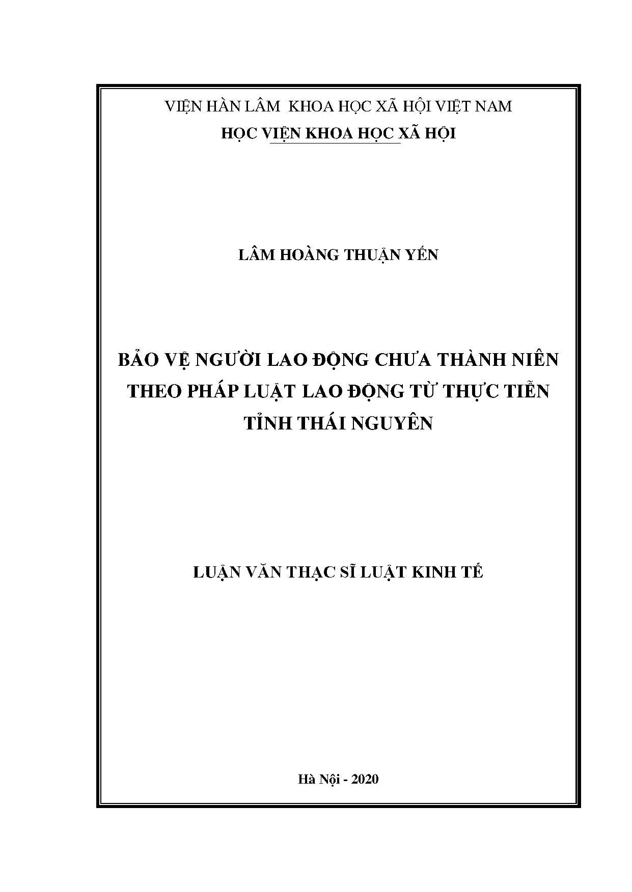 Bảo vệ người lao động chưa thành niên theo pháp luật lao động tại Thái Nguyên