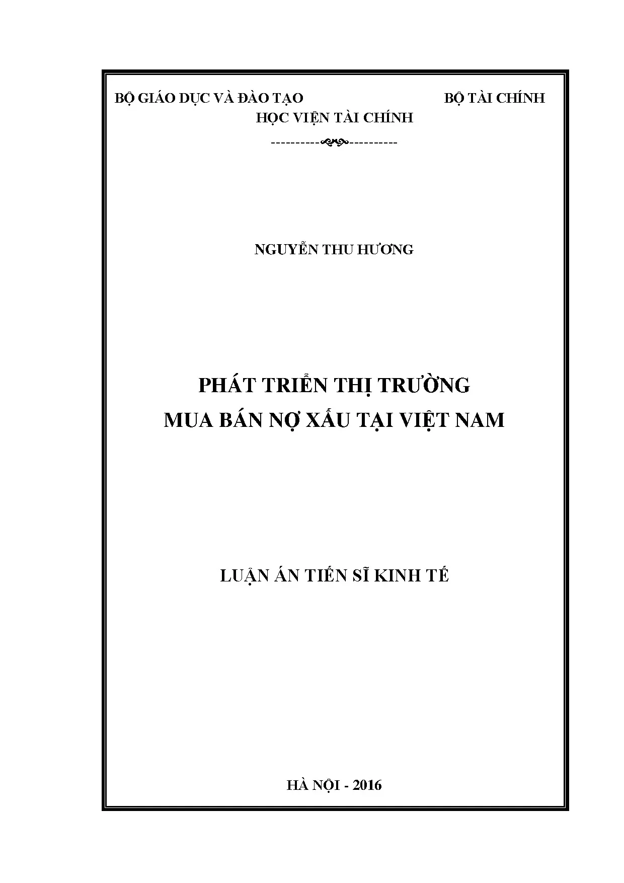 Phát triển thị trường mua bán nợ xấu tại Việt Nam