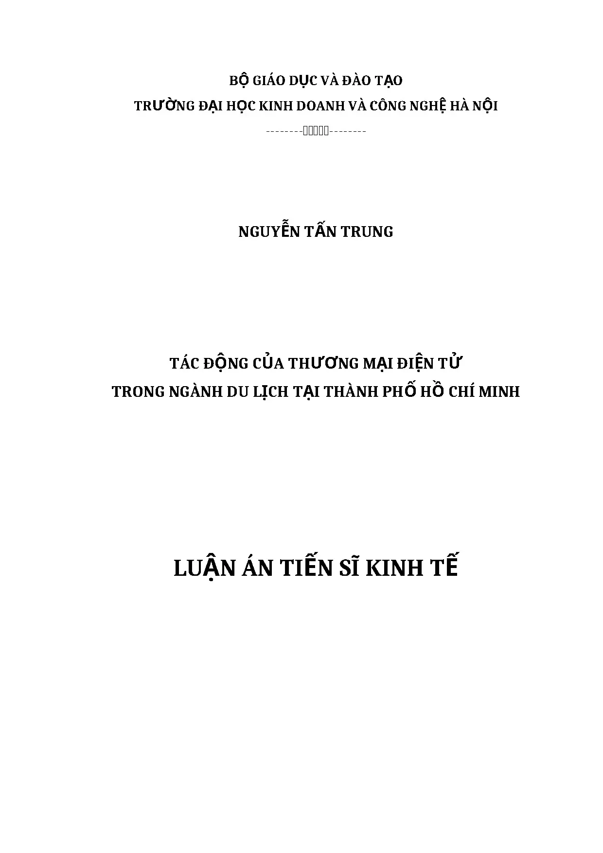 Nghiên cứu tác động thương mại điện tử du lịch TP.HCM