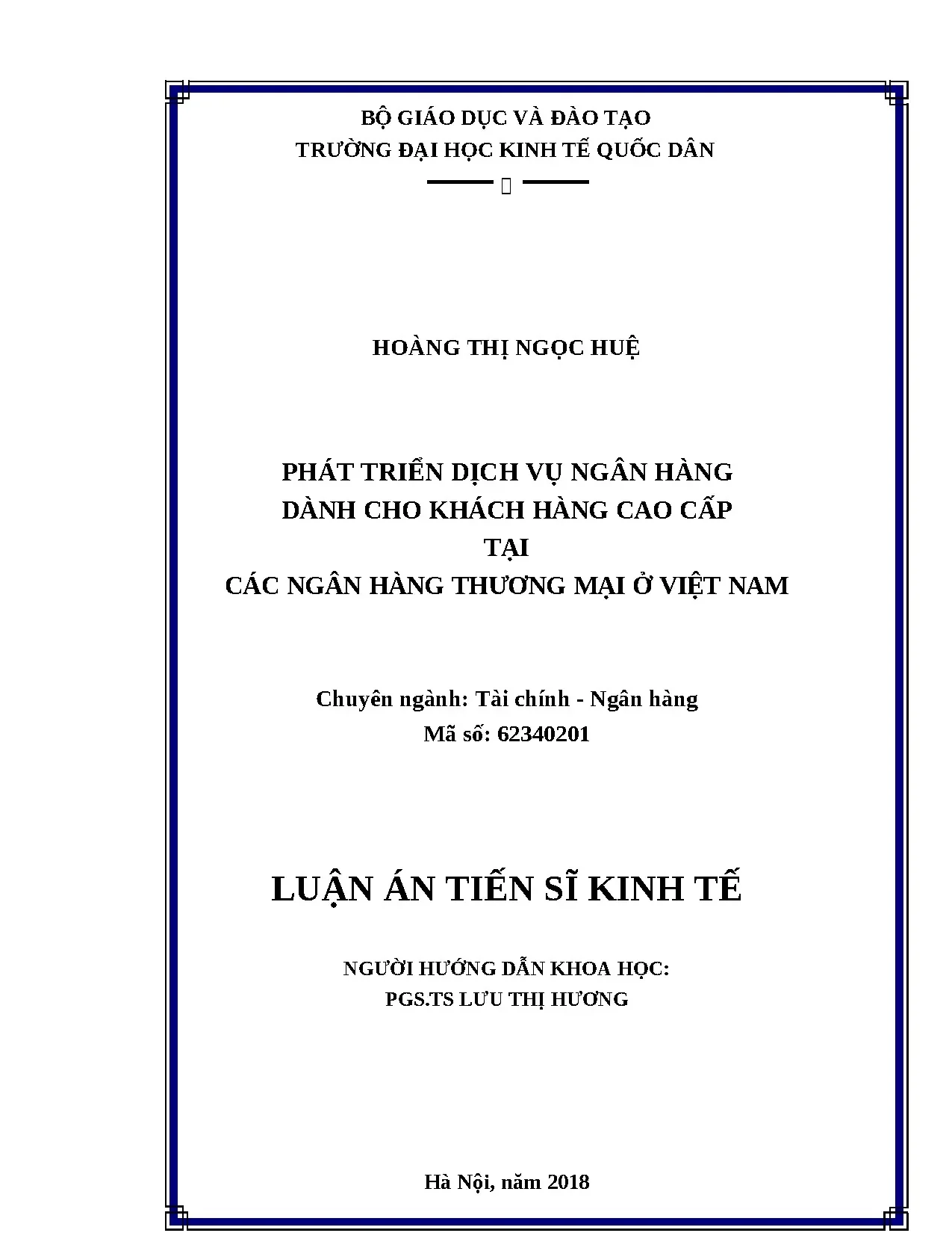 Phát triển dịch vụ ngân hàng cao cấp cho khách hàng tại Việt Nam