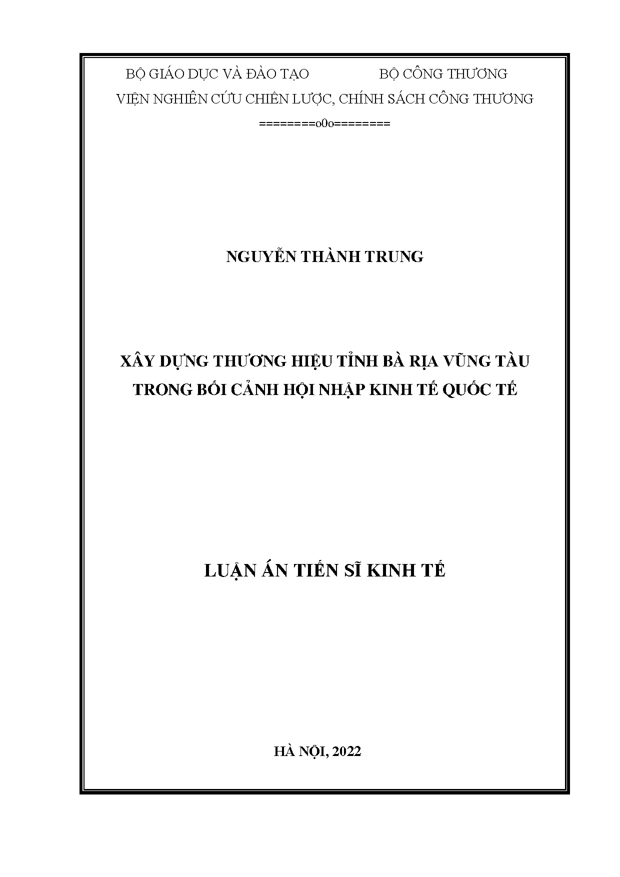 Xây dựng thương hiệu tỉnh Bà Rịa Vũng Tàu trong hội nhập kinh tế quốc tế