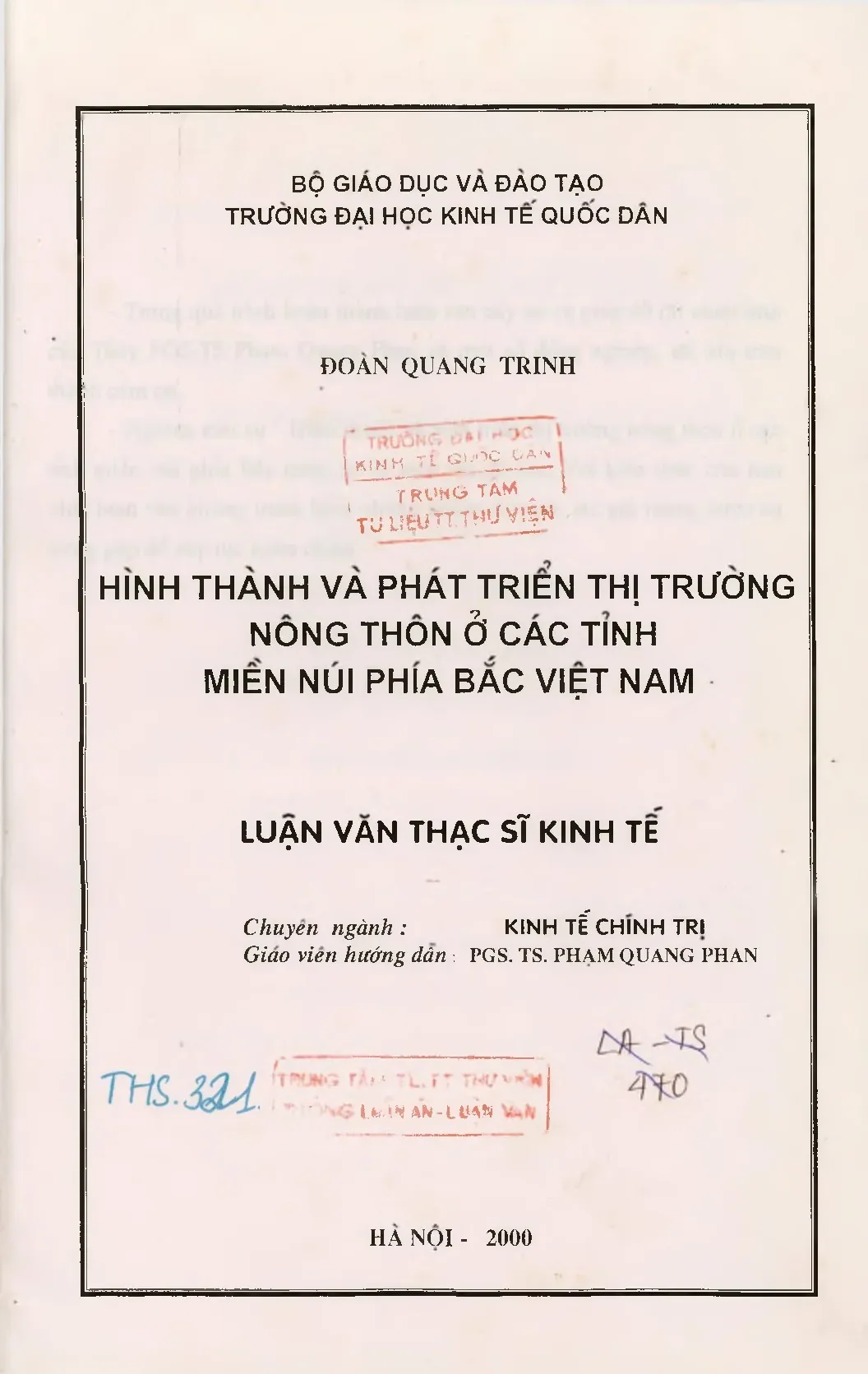Thị trường nông thôn miền núi phía Bắc: Hình thành và phát triển