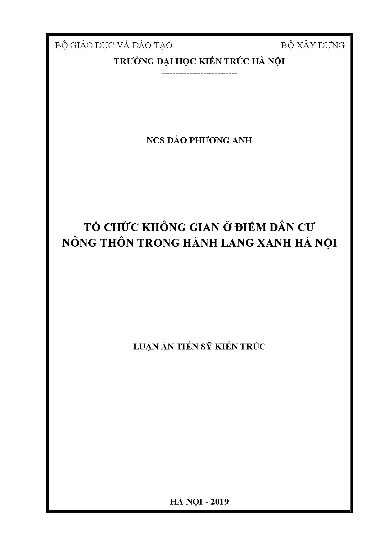 Tổ chức không gian nông thôn trong hành lang xanh Hà Nội