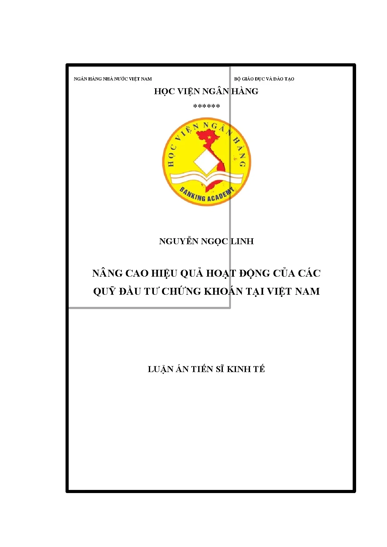 Luận án nâng cao hiệu quả quỹ đầu tư chứng khoán tại Việt Nam