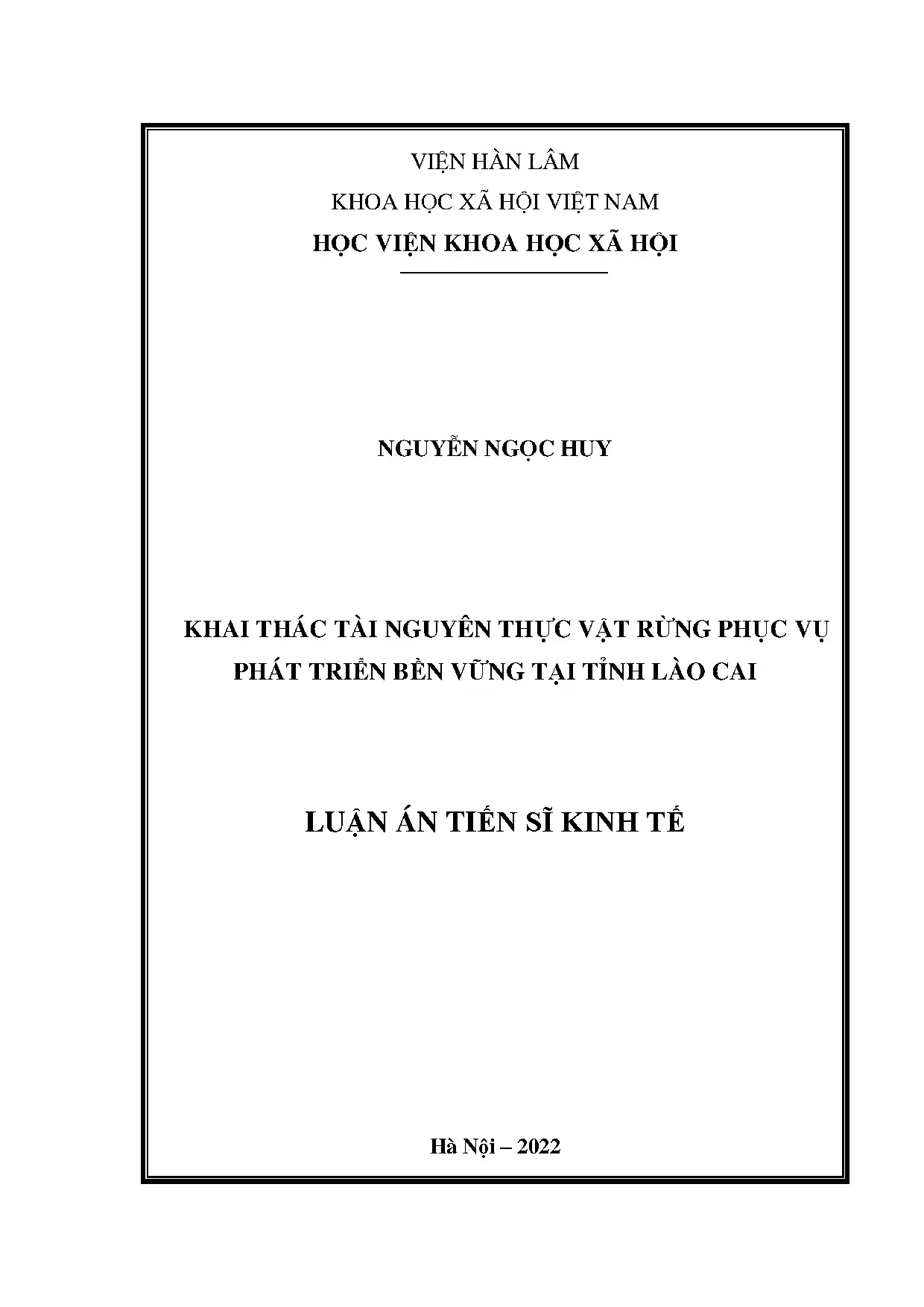 Khai thác tài nguyên thực vật rừng phục vụ phát triển bền vững tại Lào Cai