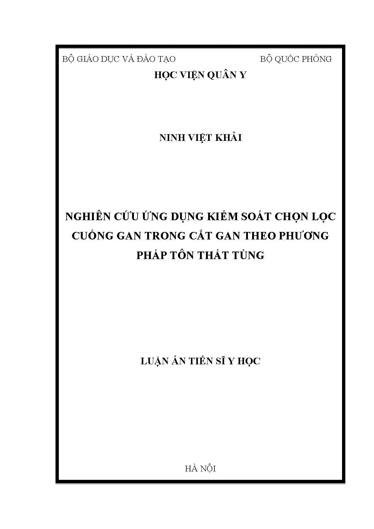 Ứng dụng cặp kiểm soát chọn lọc cuống gan trong cắt gan
