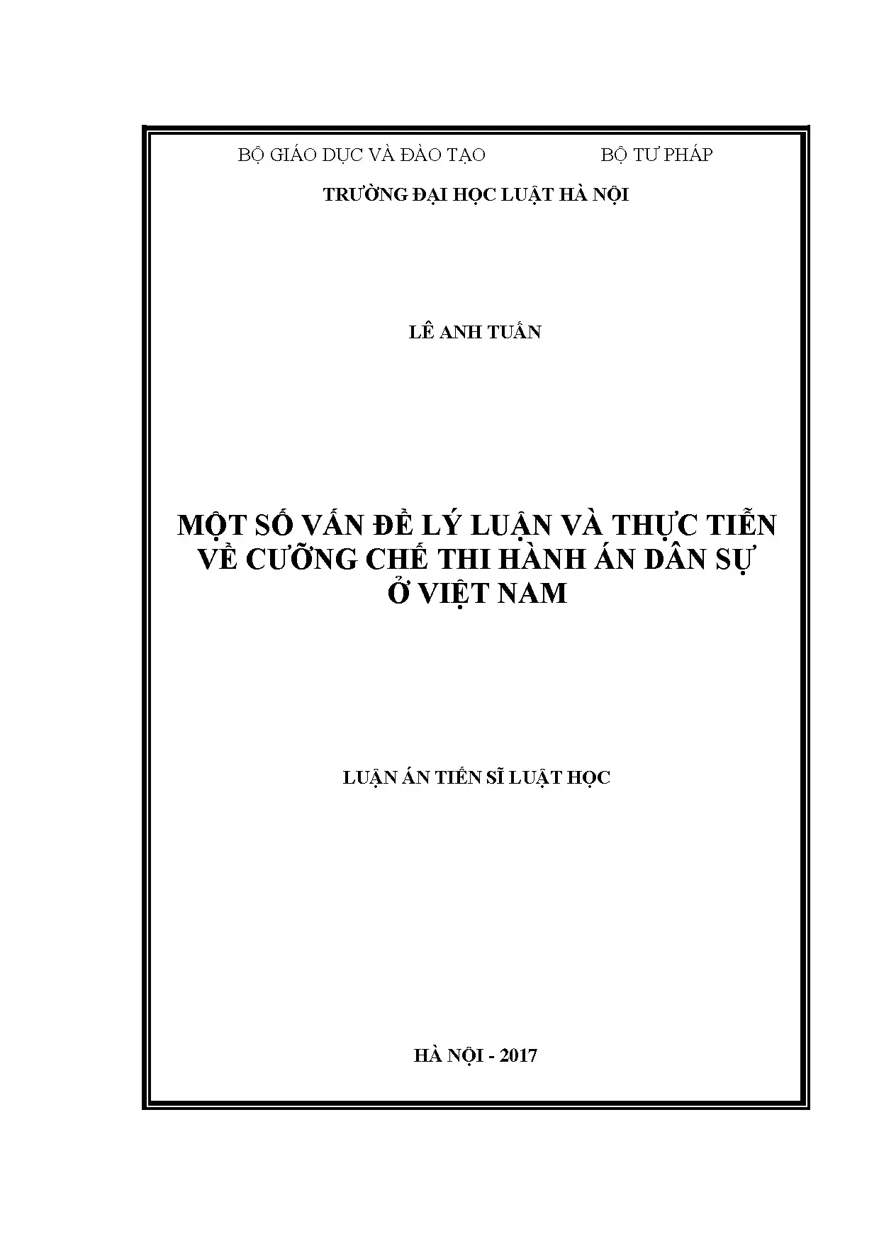 Nghiên cứu cưỡng chế thi hành án dân sự ở Việt Nam