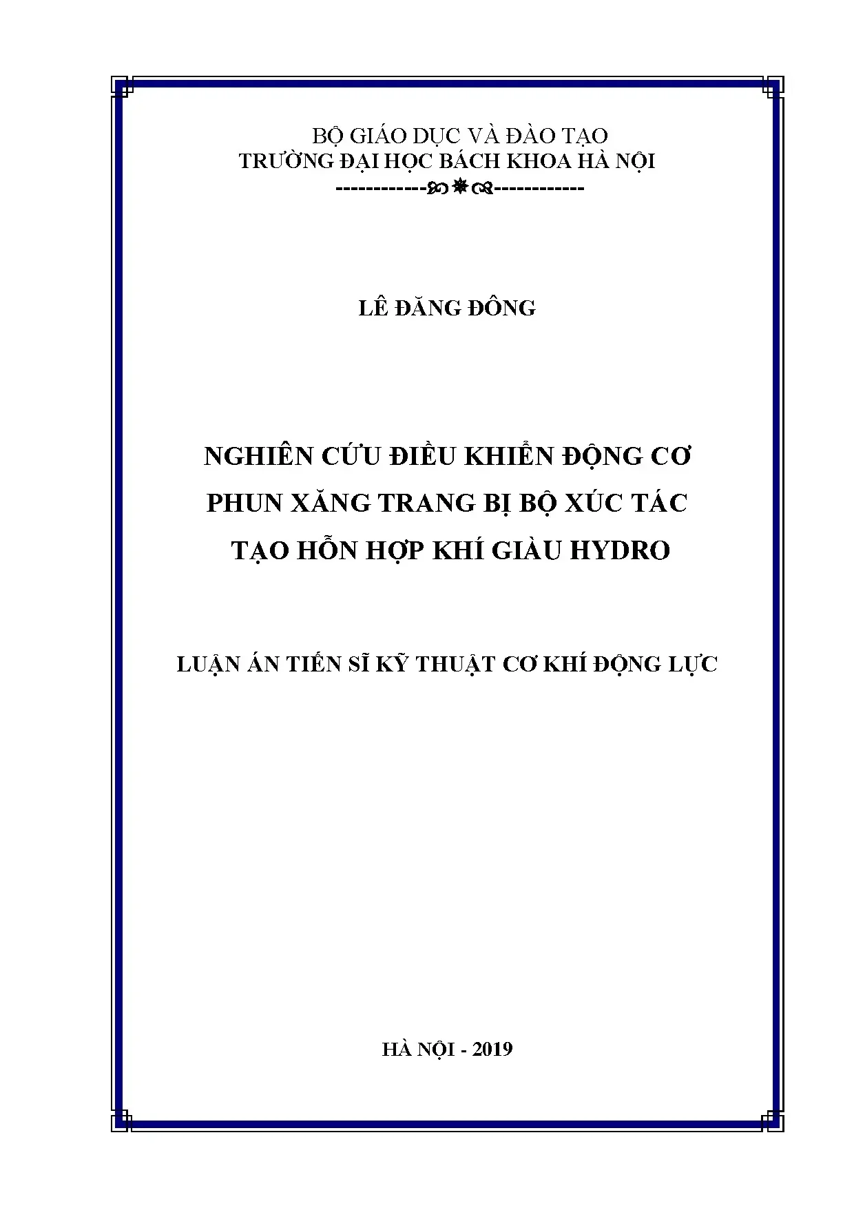 Điều khiển động cơ phun xăng trang bị bộ xúc tác tạo hydro