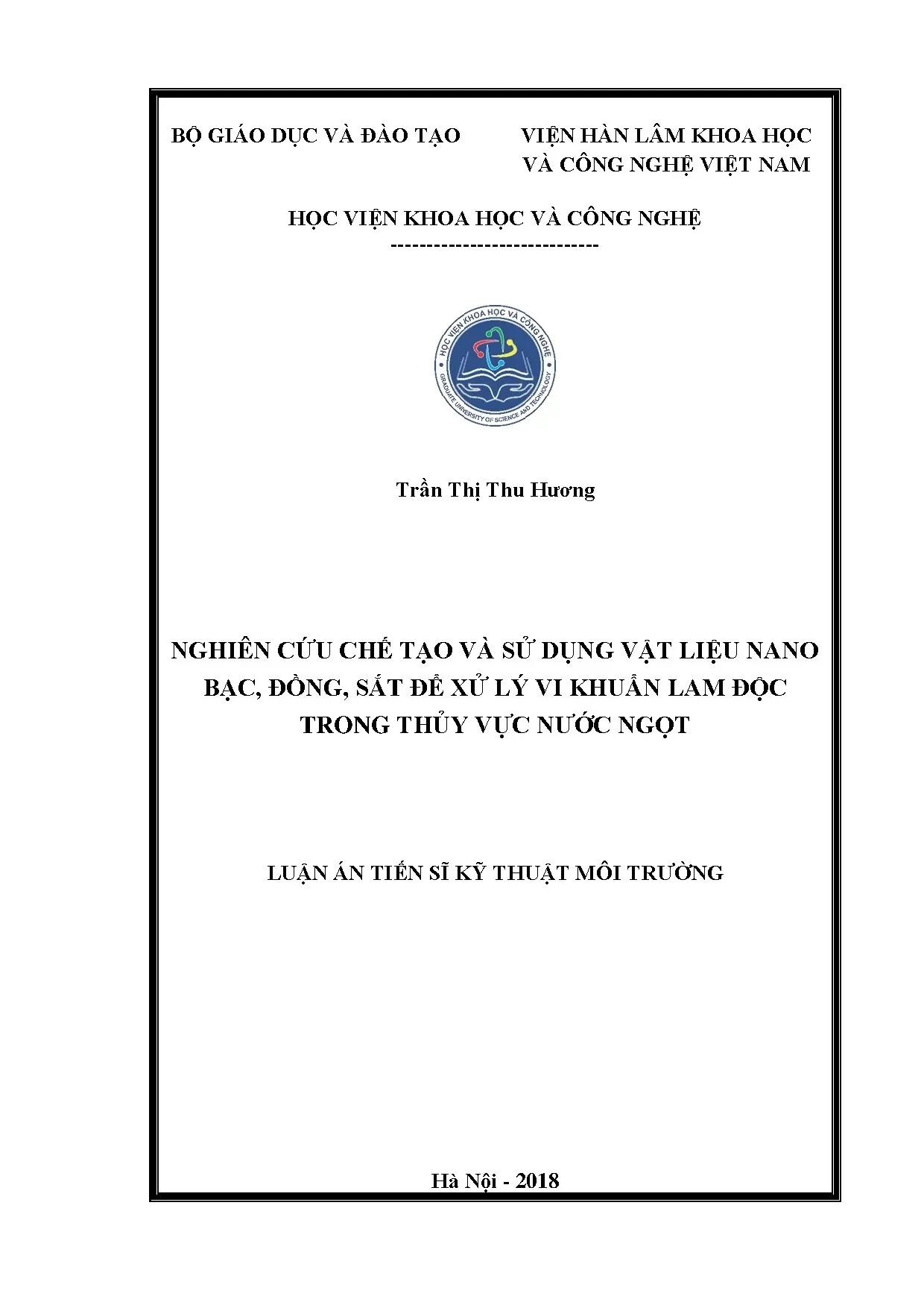 Vật liệu nano bạc đồng sắt xử lý vi khuẩn lam độc trong thủy vực