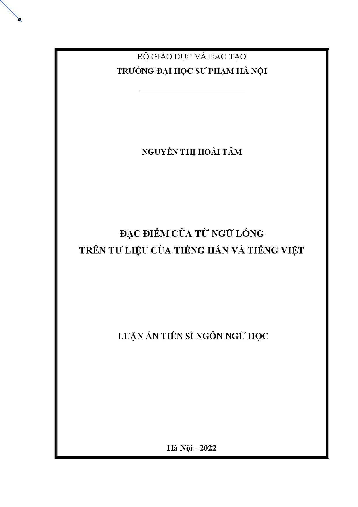 Đặc điểm từ ngữ lóng tiếng Hán và tiếng Việt trong luận án tiến sĩ