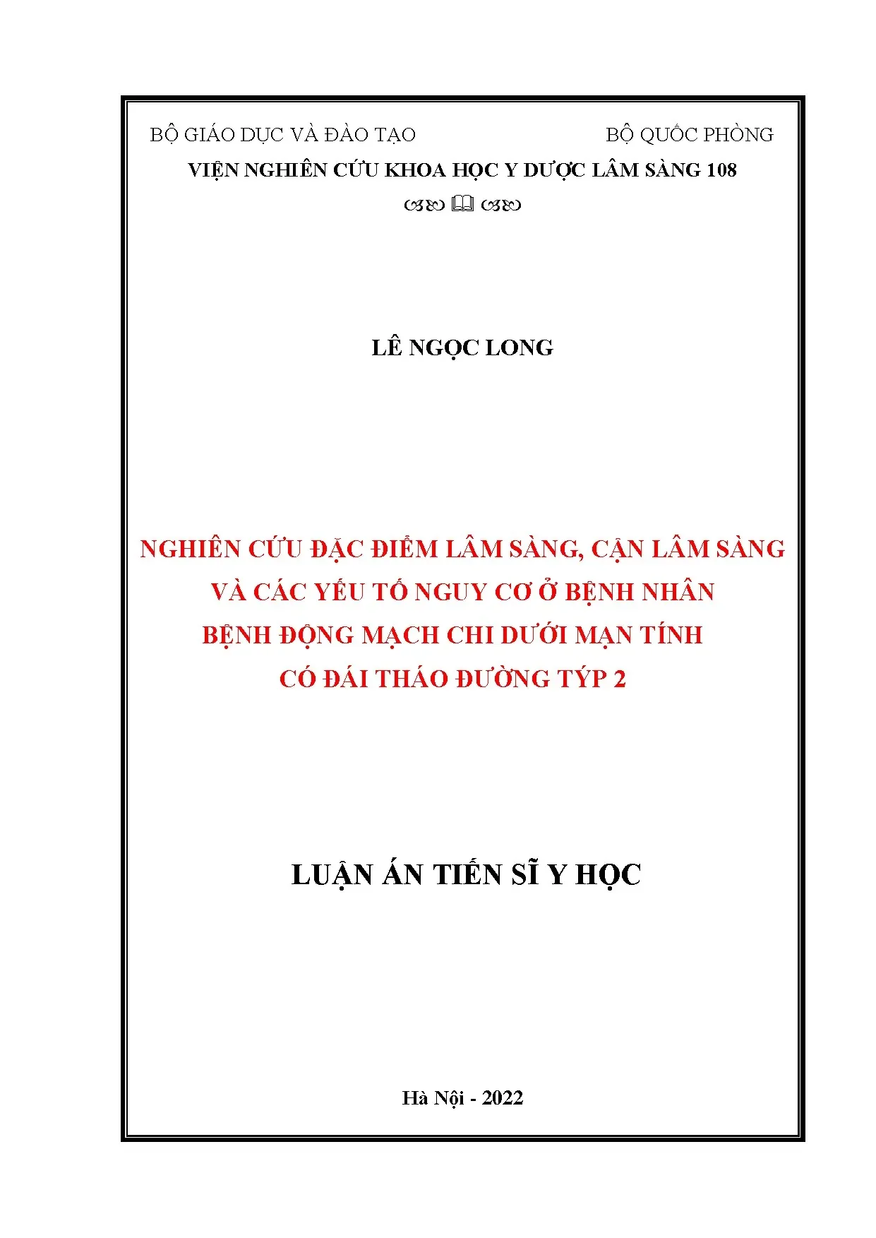 Bệnh động mạch chi dưới mạn tính ở bệnh nhân đái tháo đường
