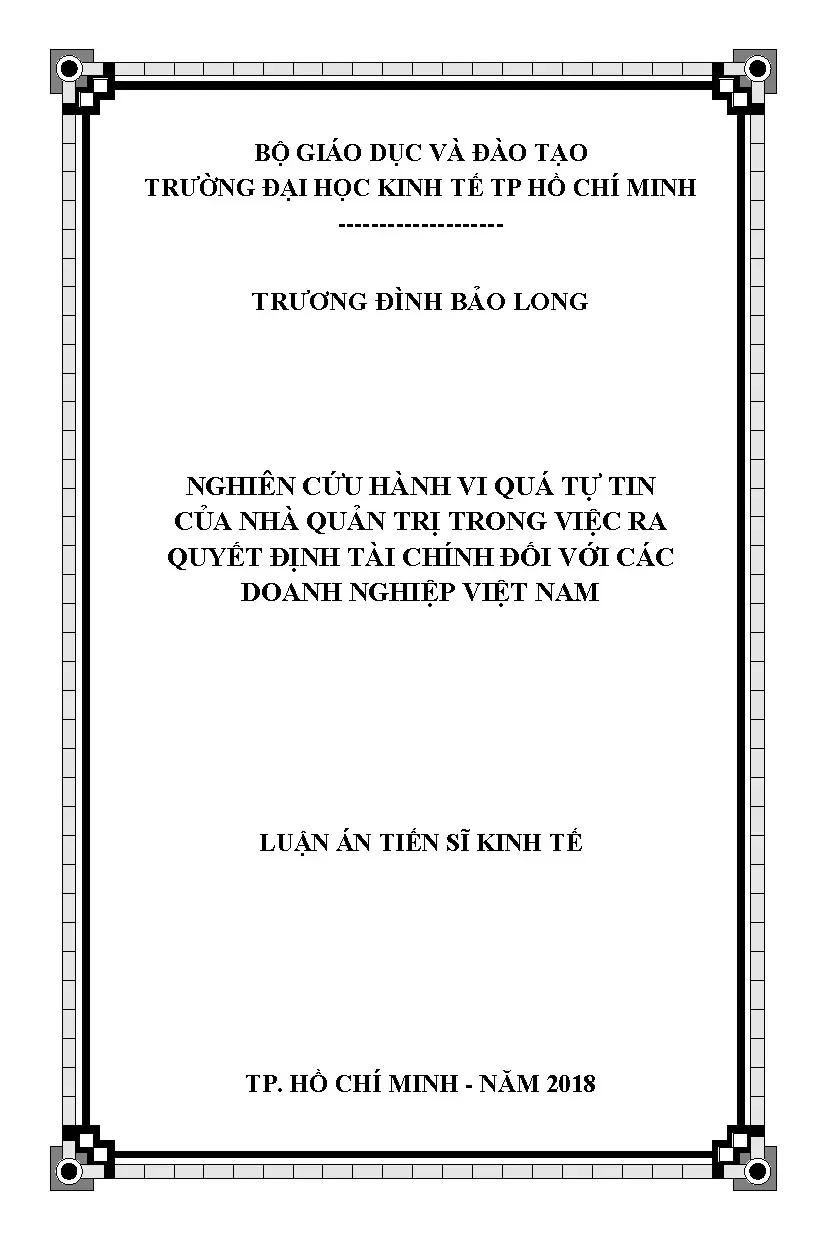 Hành vi quá tự tin của nhà quản trị ảnh hưởng quyết định tài chính doanh nghiệp