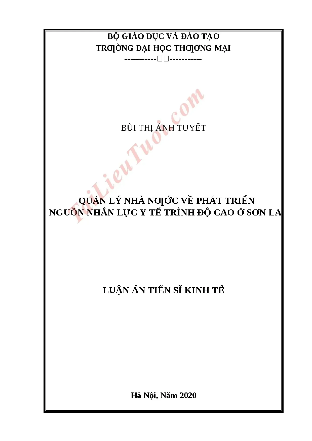 Quản lý nhà nước về phát triển nguồn nhân lực y tế cao tại Sơn La