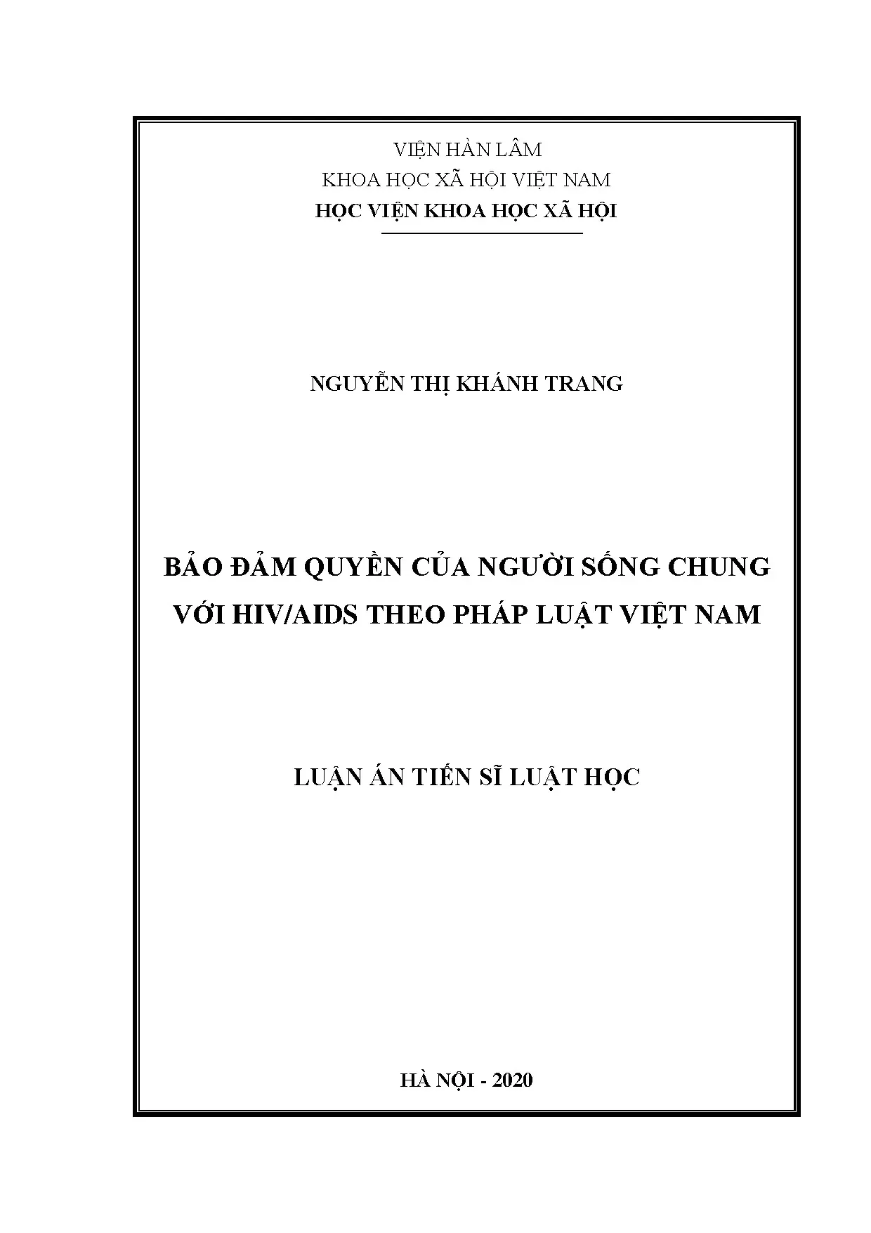 Bảo đảm quyền người sống chung HIV/AIDS theo pháp luật Việt Nam