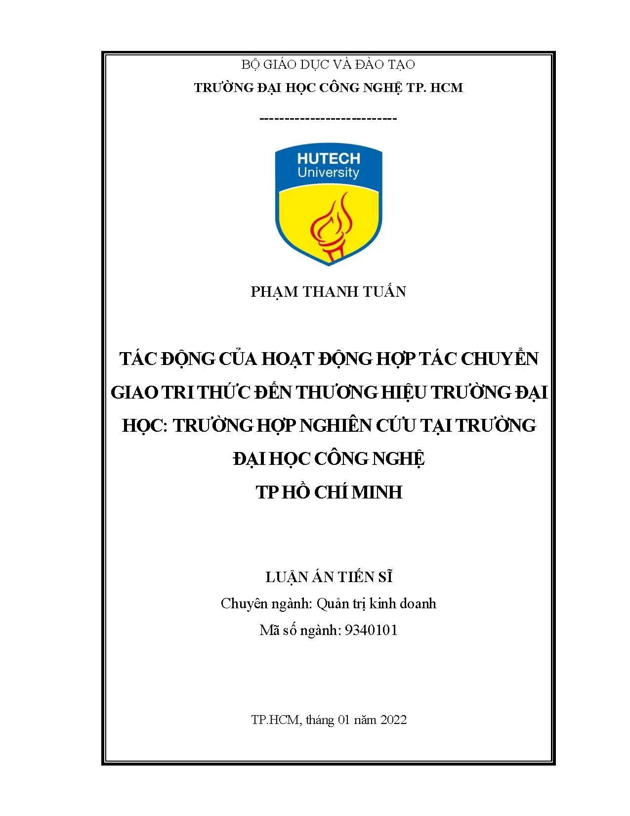 Tác động hợp tác chuyển giao tri thức đến thương hiệu trường đại học