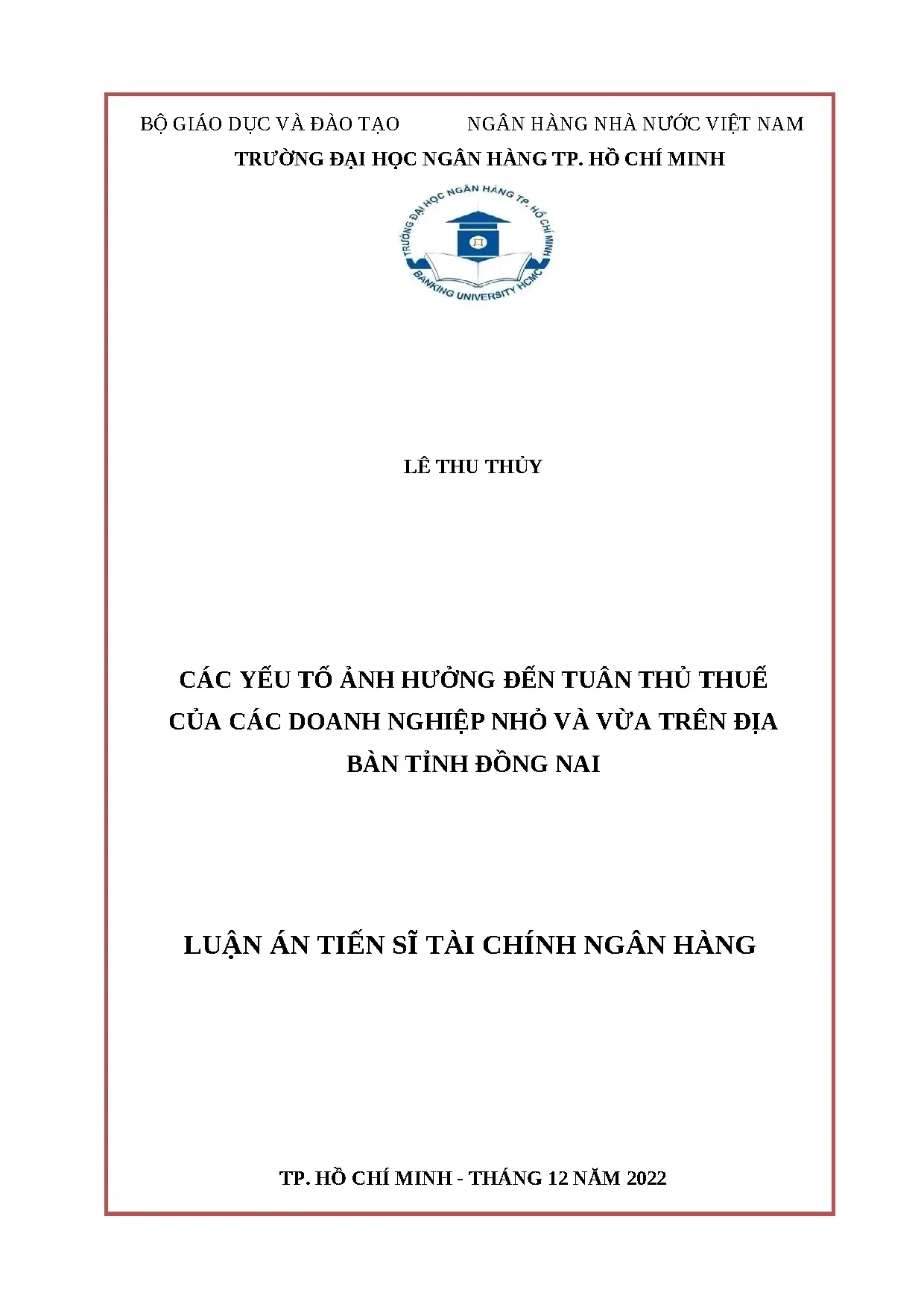 Tuân thủ thuế của doanh nghiệp nhỏ và vừa tại Đồng Nai