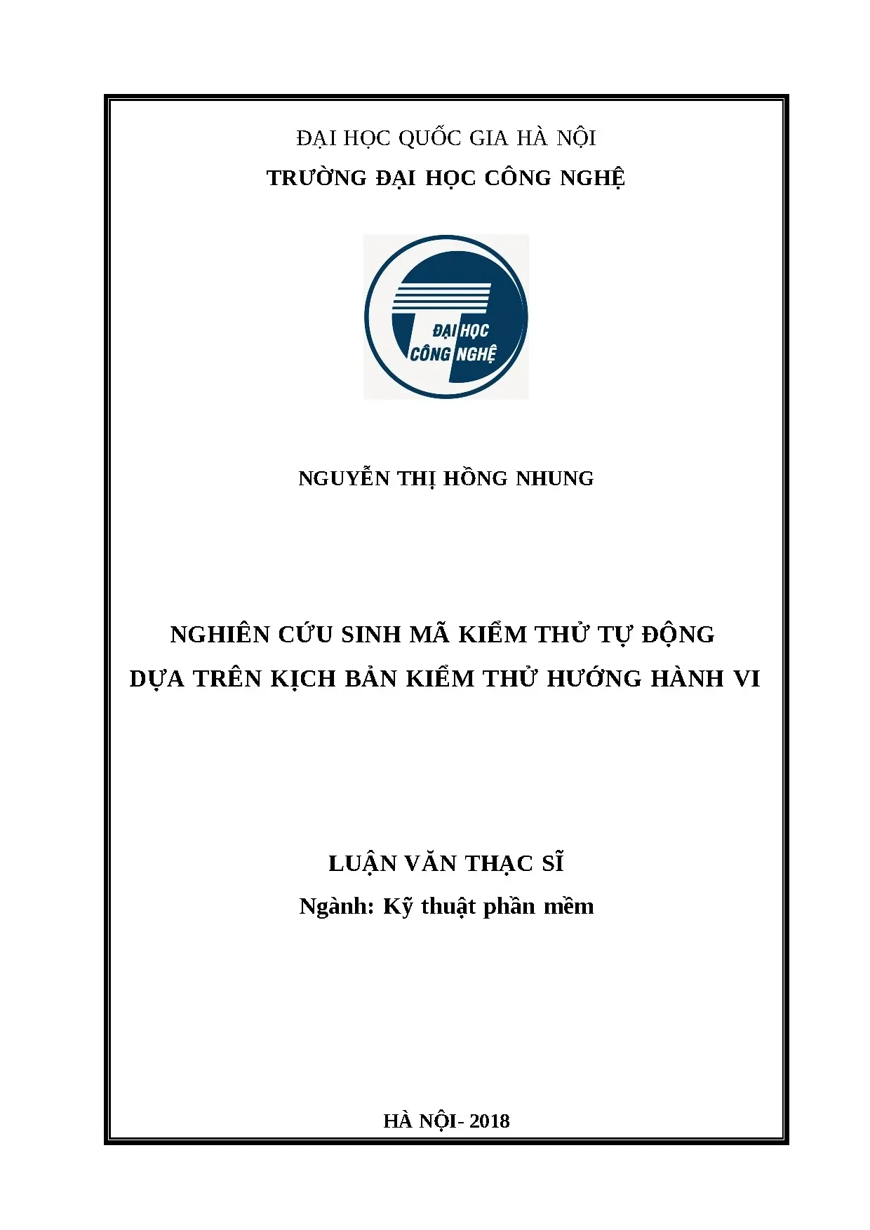 Nghiên cứu sinh mã kiểm thử tự động hướng hành vi (2018)