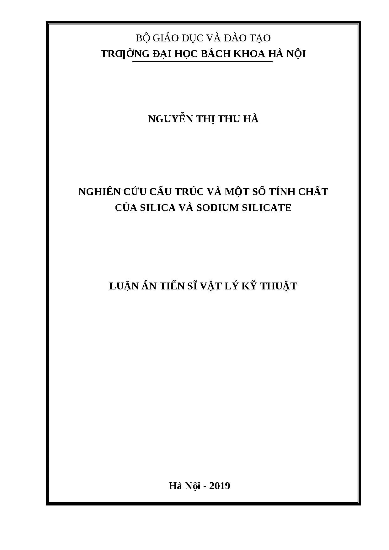 Nghiên cứu cấu trúc và tính chất Silica, Sodium Silicate