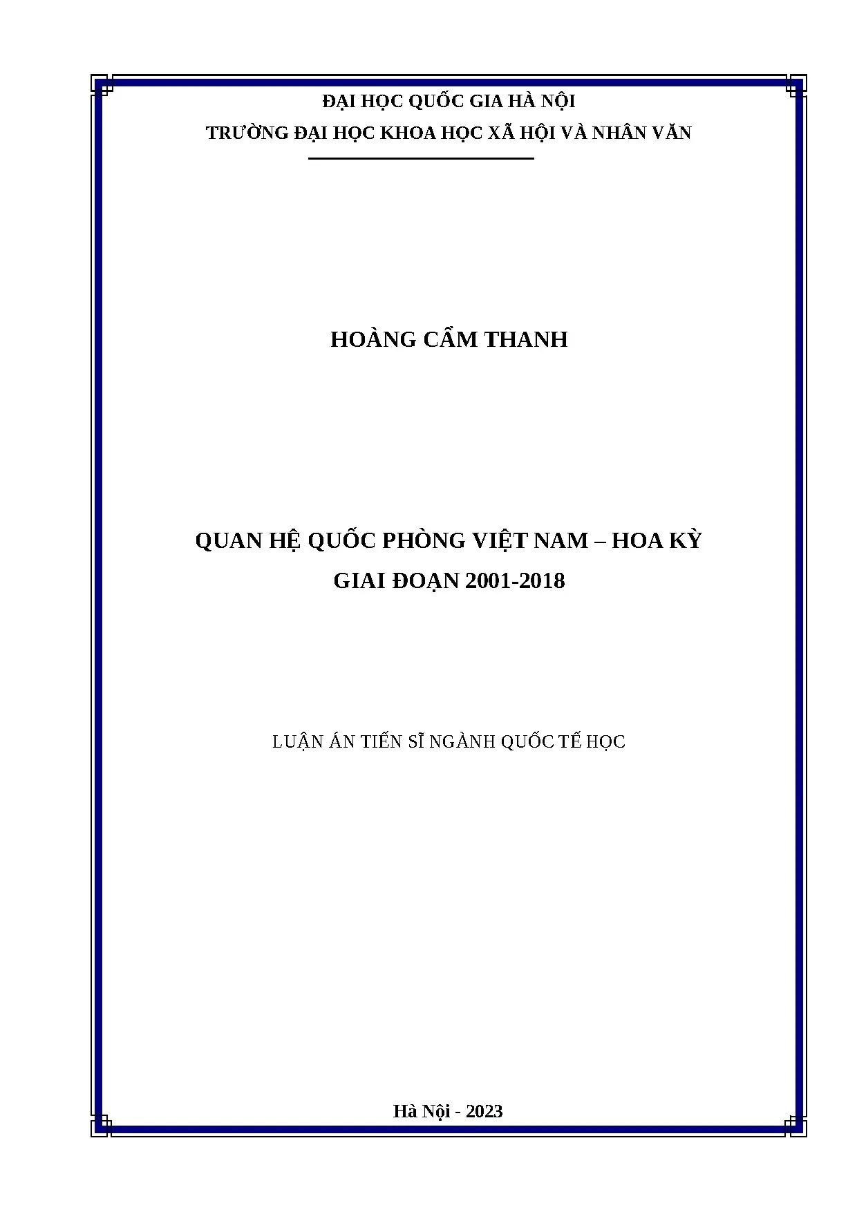 Quan hệ quốc phòng Việt Nam - Hoa Kỳ giai đoạn 2001-2018