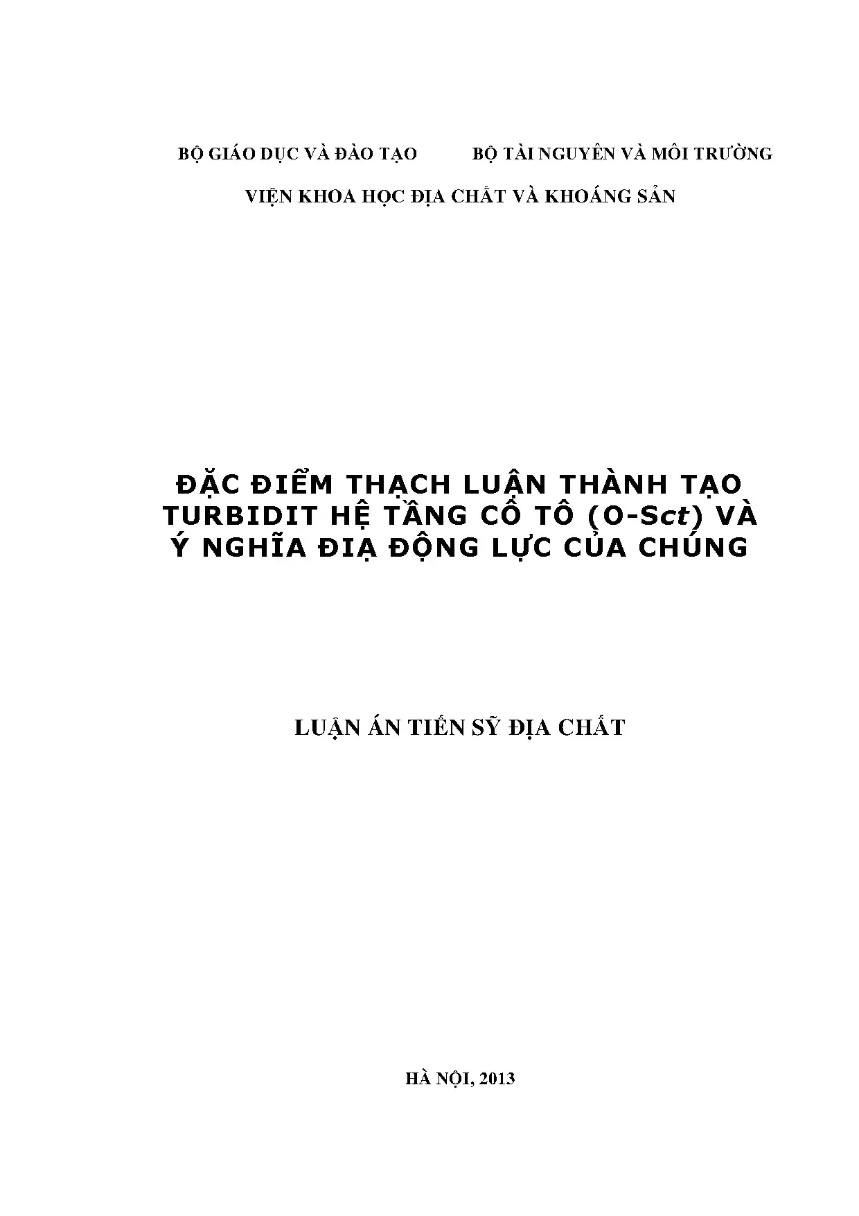 Luận án tiến sĩ đặc điểm thạch luận turbidit hệ tầng Cô Tô