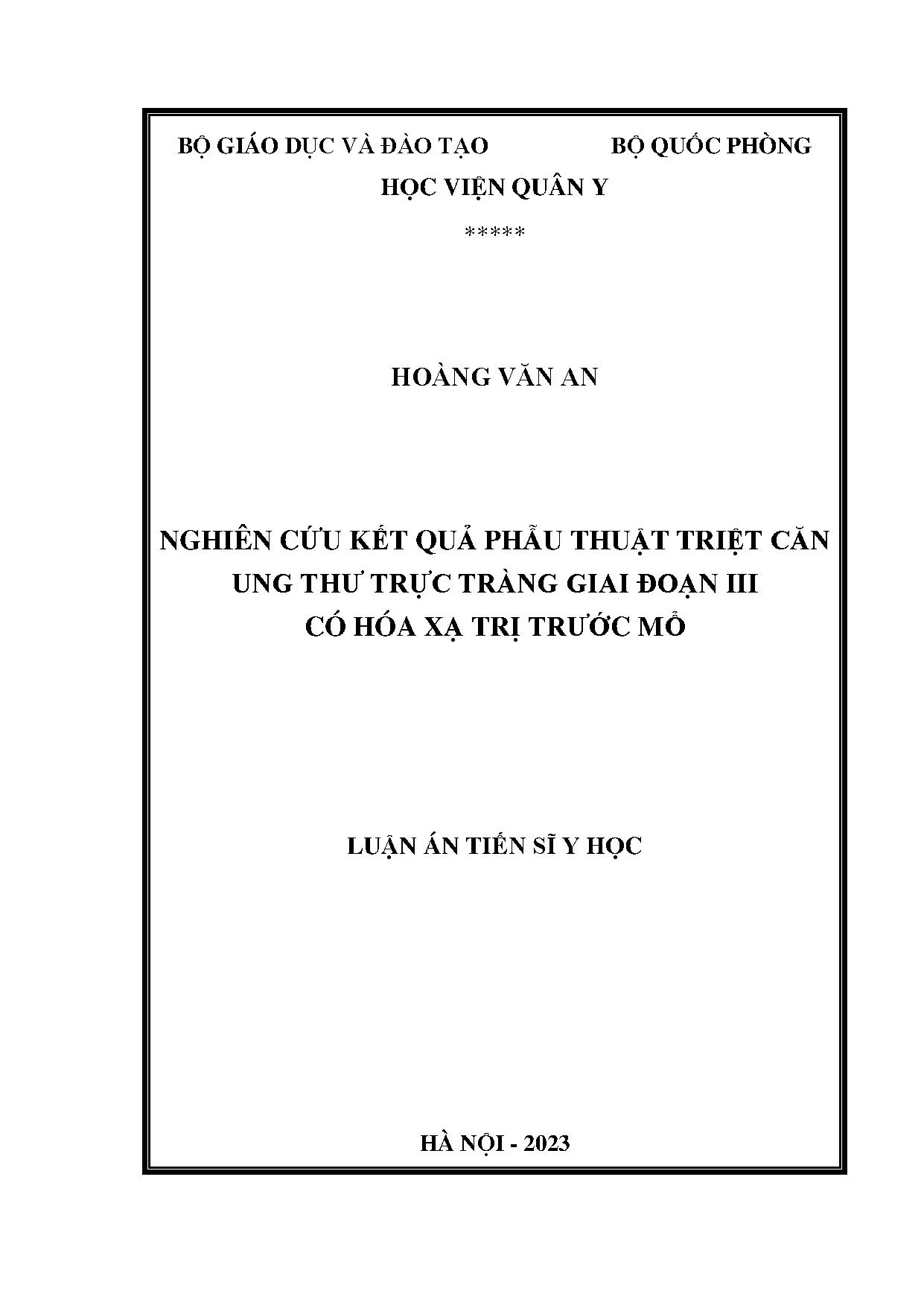 Kết quả phẫu thuật ung thư trực tràng giai đoạn III có hóa xạ trị