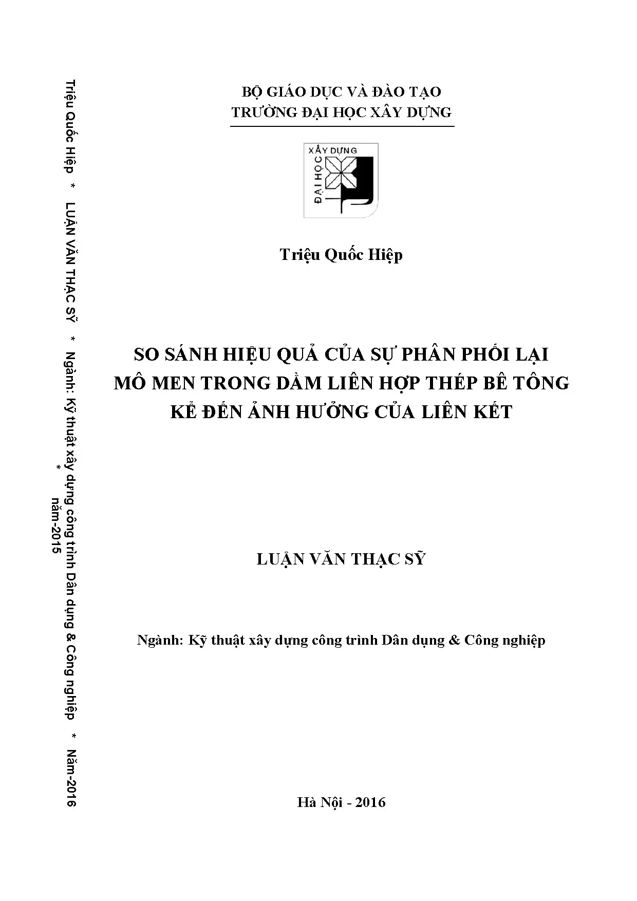 Luận án so sánh hiệu quả phân phối lại mô men dầm liên hợp thép-bê tông