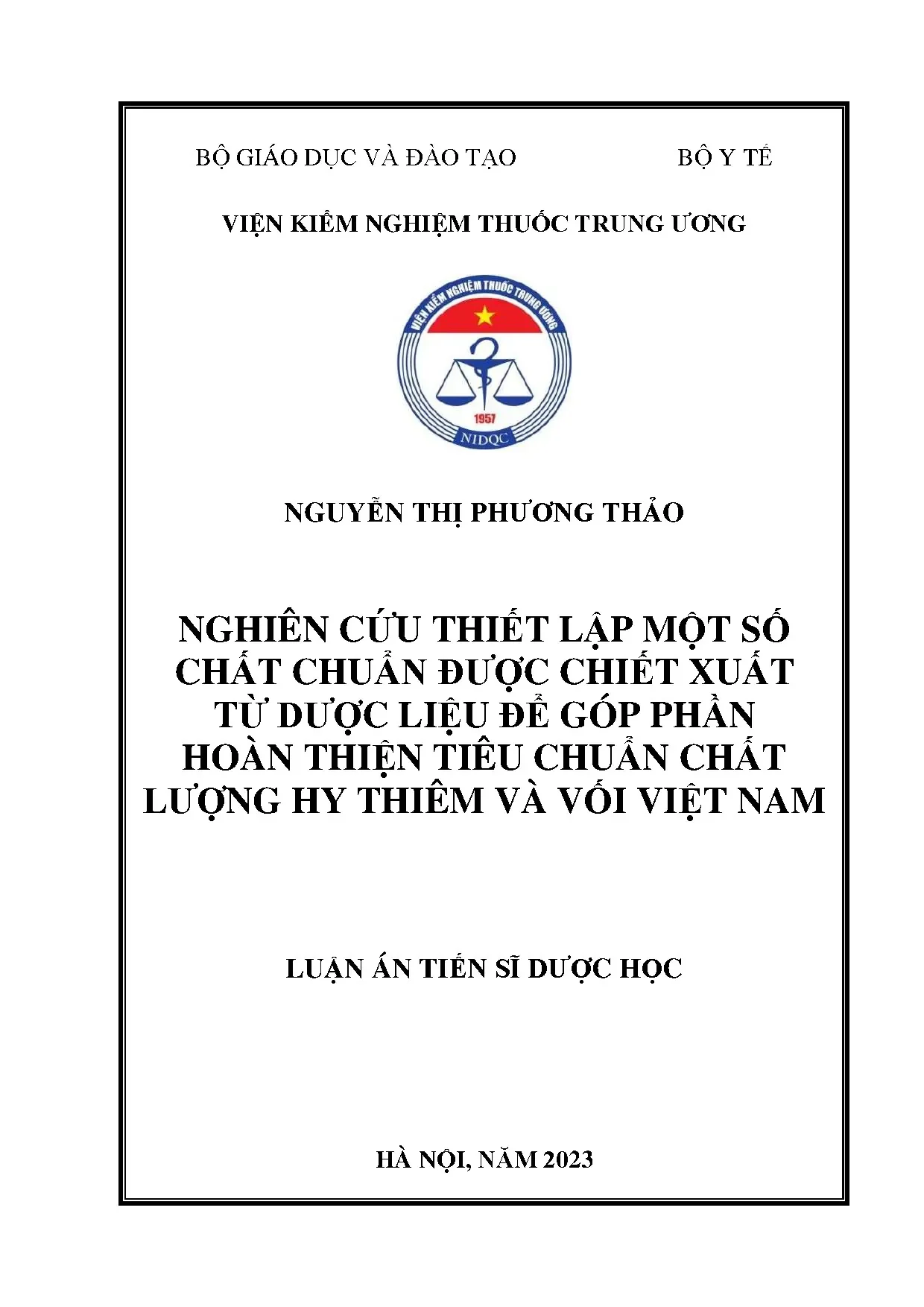 Thiết lập chất chuẩn từ dược liệu