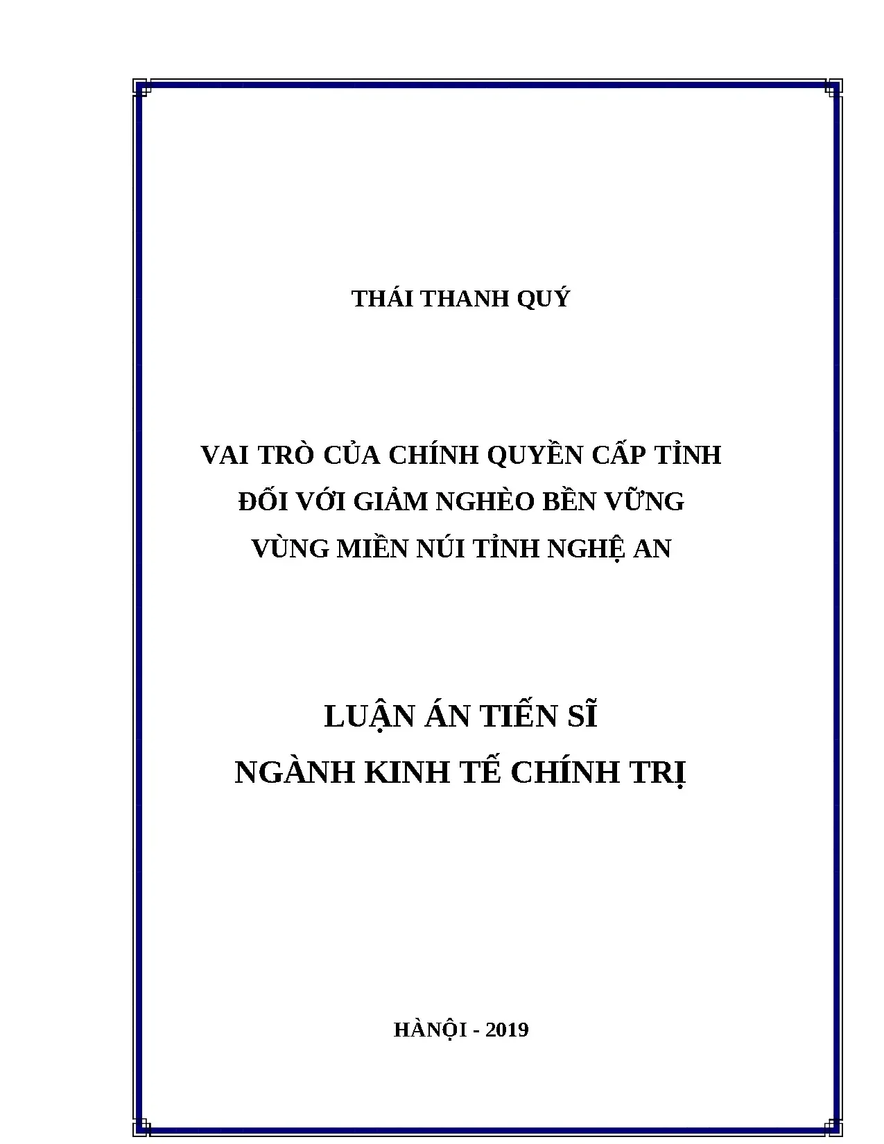 Vai trò chính quyền cấp tỉnh trong giảm nghèo bền vững vùng núi Nghệ An