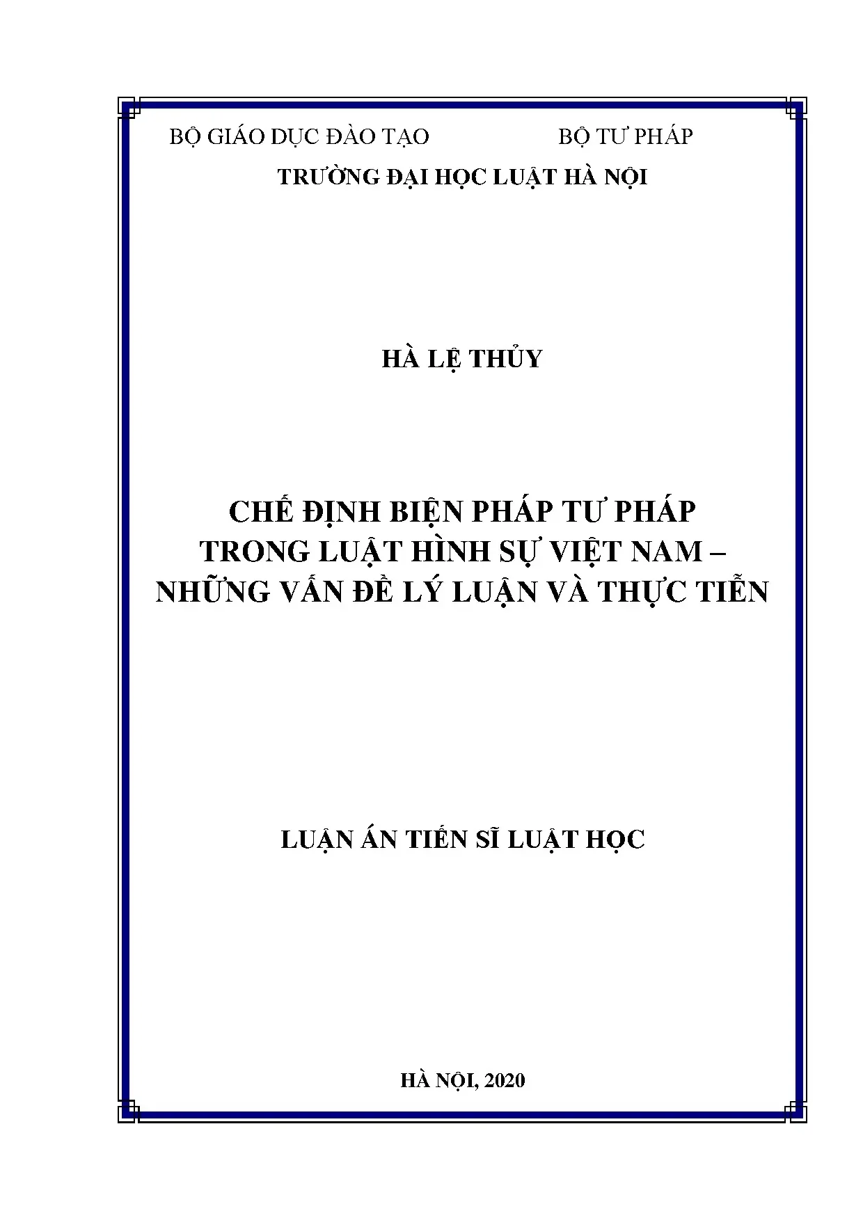 Biện pháp tư pháp trong luật hình sự Việt Nam