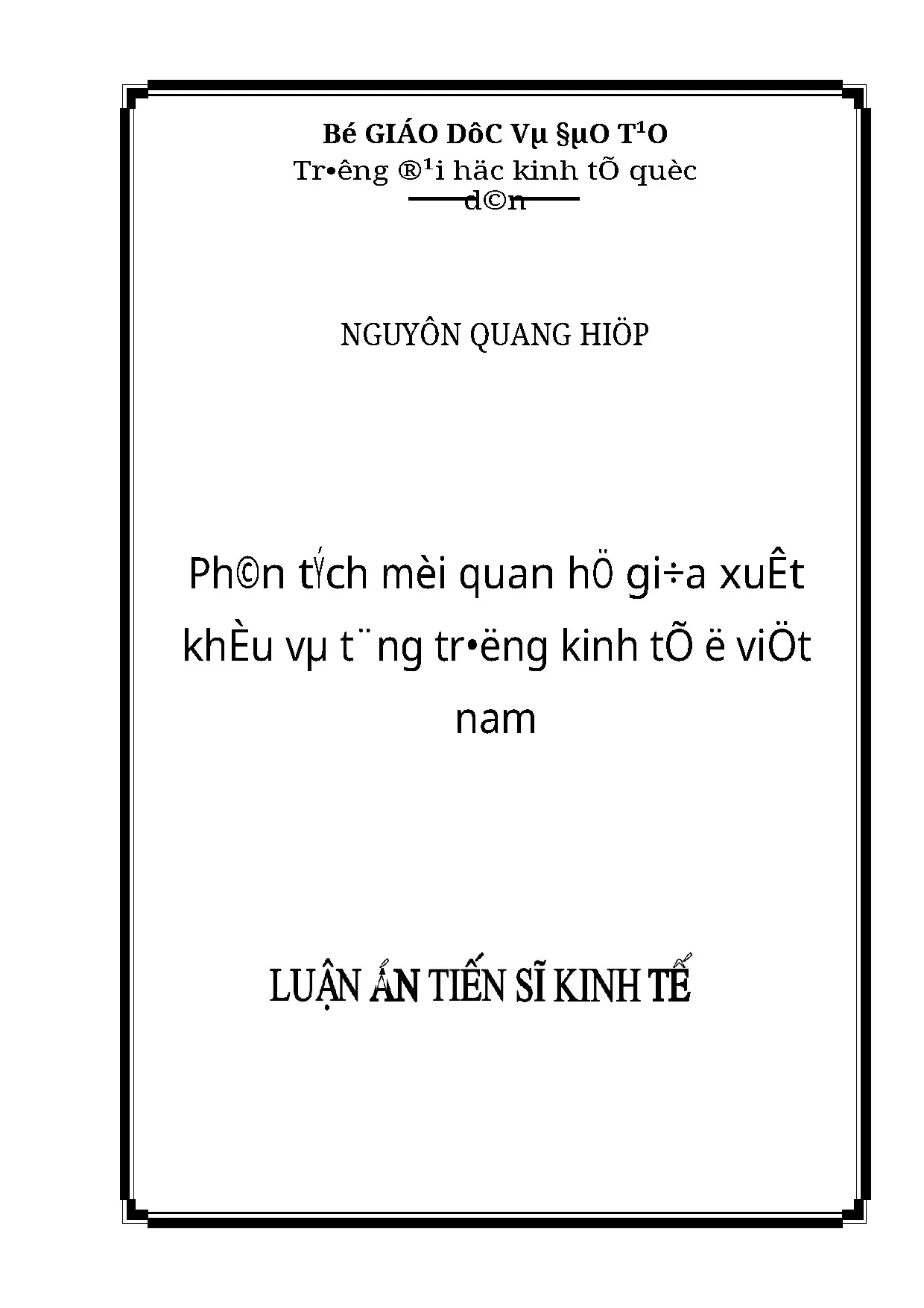 Phân tích mối quan hệ xuất khẩu và tăng trưởng kinh tế Việt Nam