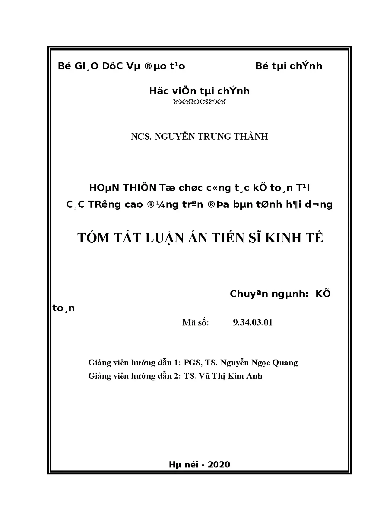 Hoàn thiện tổ chức công tác kế toán trường Cao đẳng Hải Dương